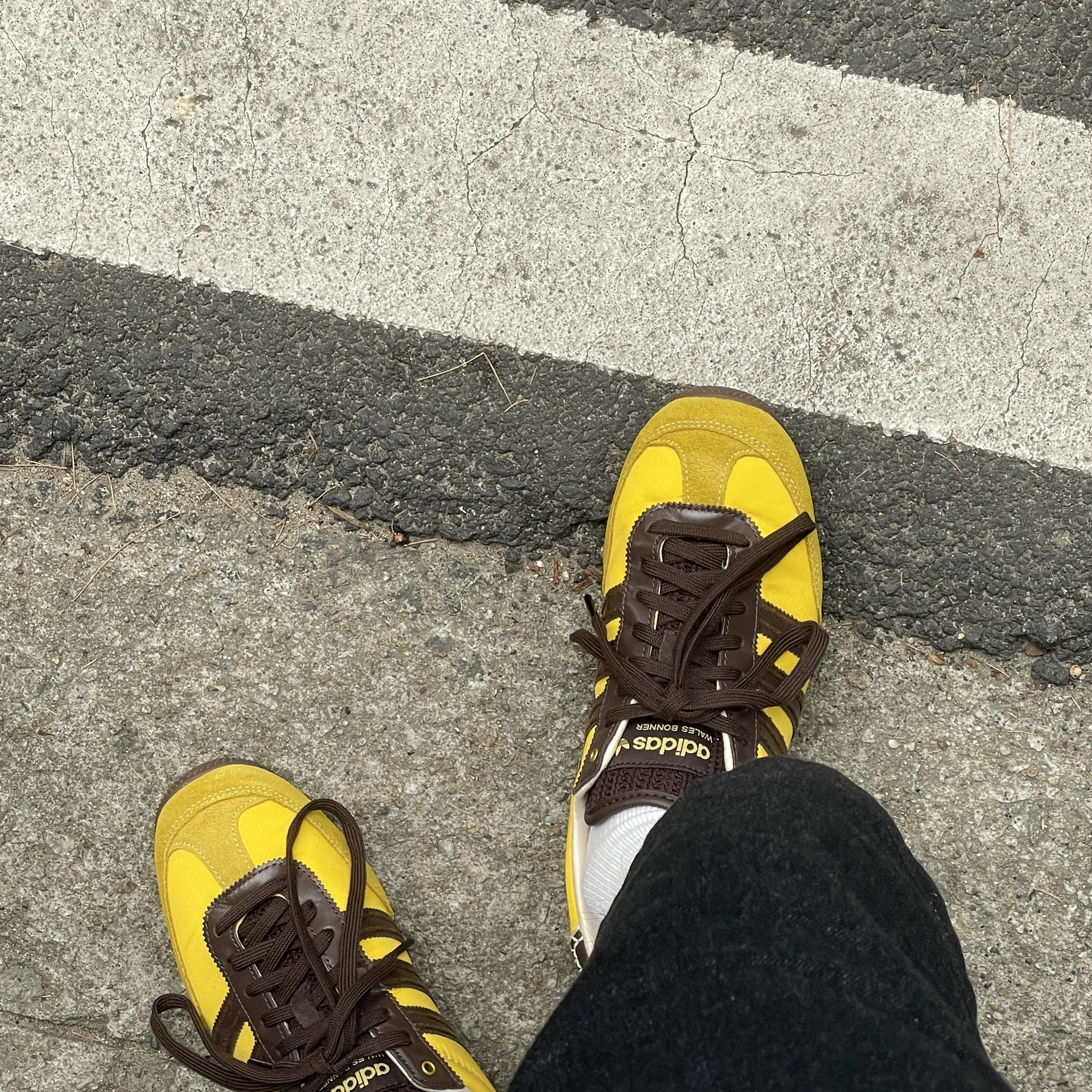 Adidas x Wales Bonner Japan Shoes Hazy Yellow Dark Brown 착용 스타일