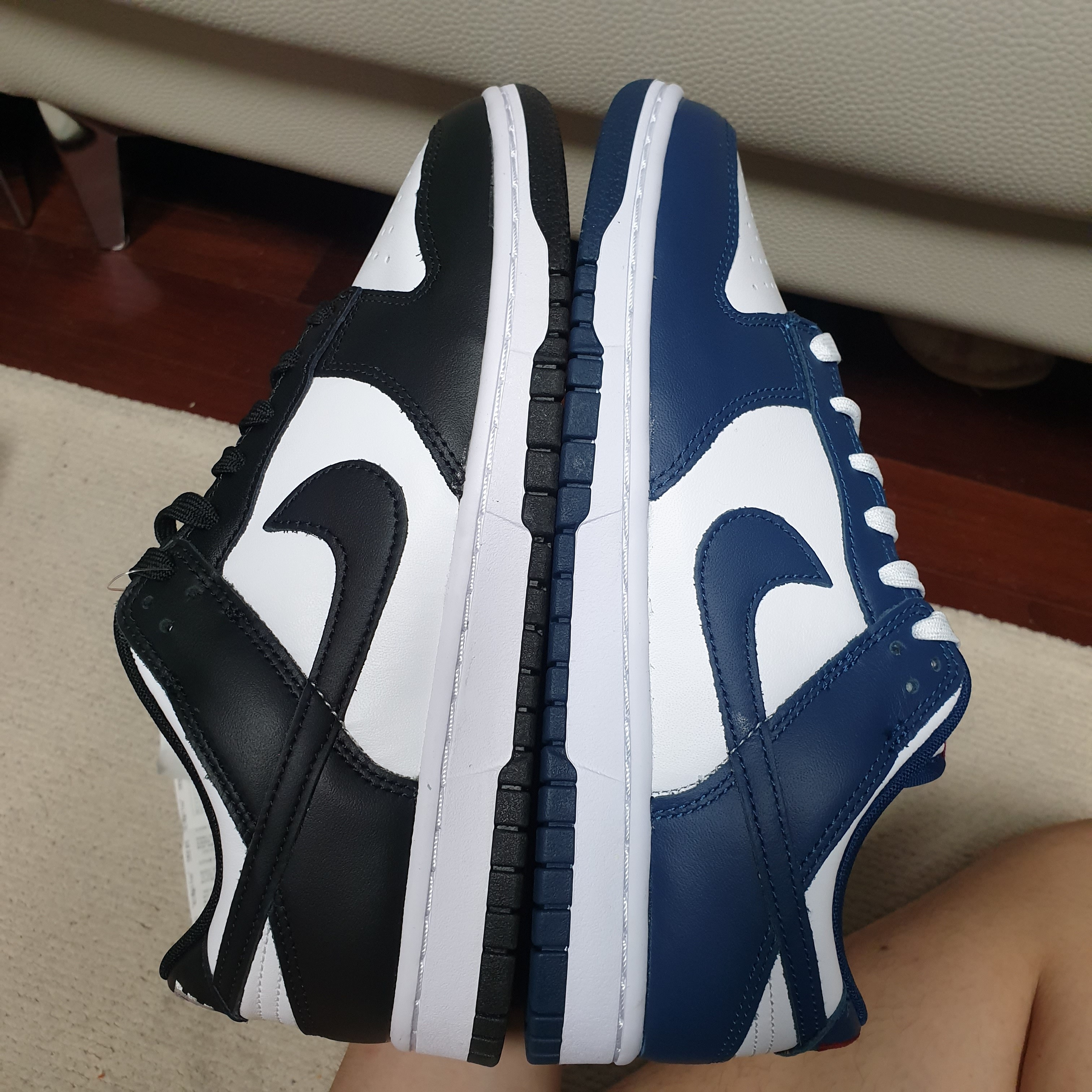 Nike Dunk Low Retro Black, Nike Dunk Low Retro Valerian Blue 착용 스타일 - 1