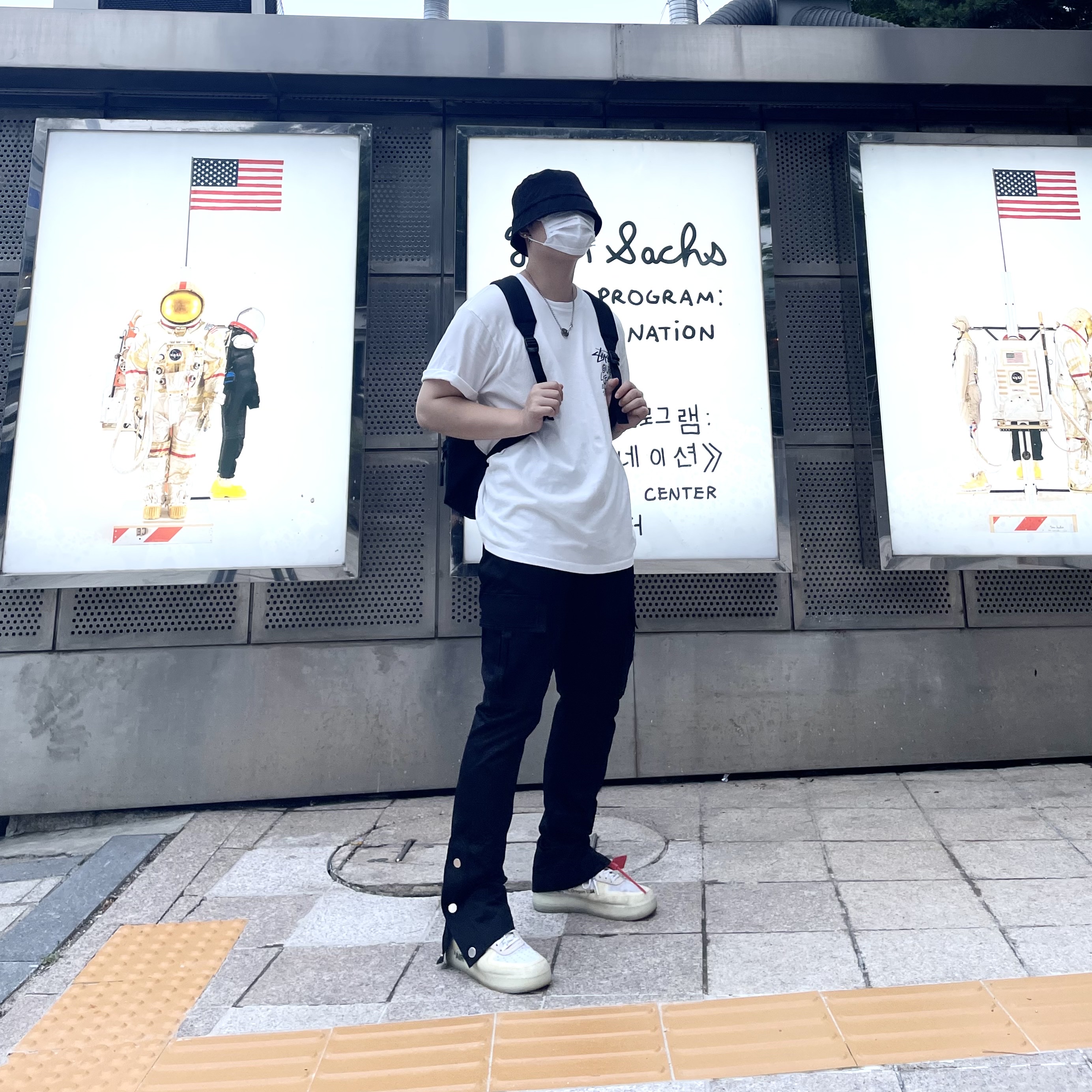 Nike x Off-White Air Force 1 Low The Ten, Stussy x Our Legacy Surfman Pig. Dyed T-Shirt Natural - 21FW 착용 스타일 - 1