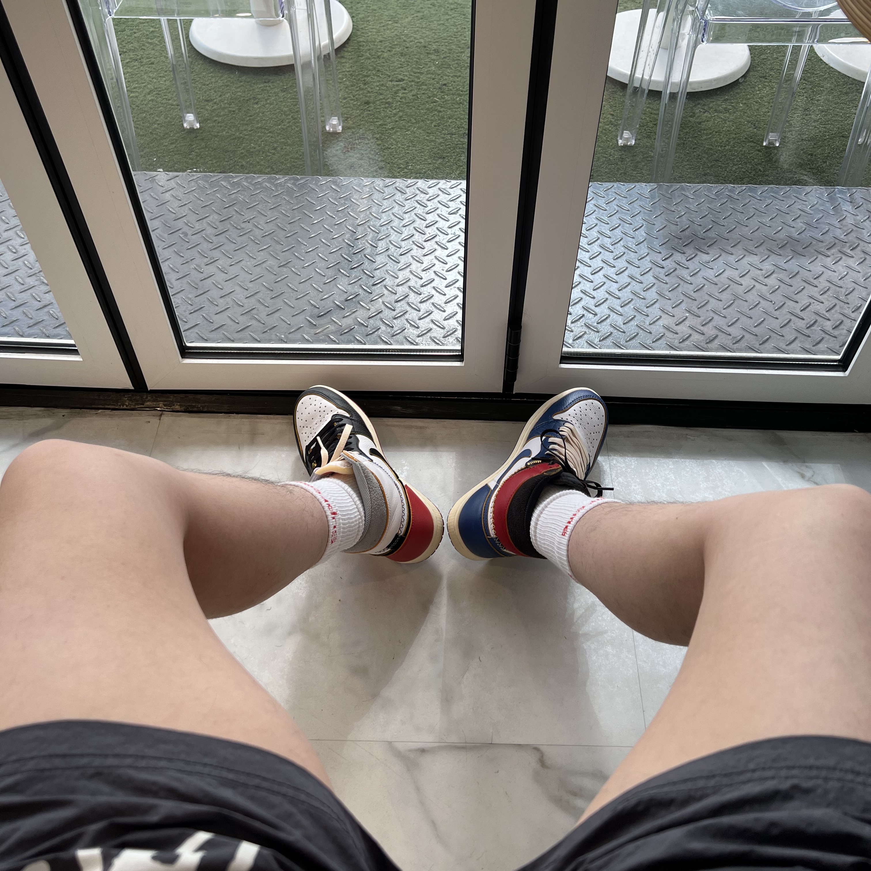 Jordan 1 x Union Retro High Black Toe, Jordan 1 x Union Retro High Blue Toe 착용 스타일