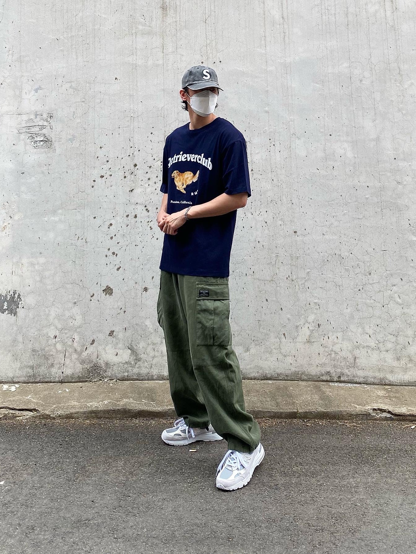 New Balance 992 Made in USA White Silver, Supreme Pigment Print S Logo 6-Panel Black - 20SS 착용 스타일 - 3