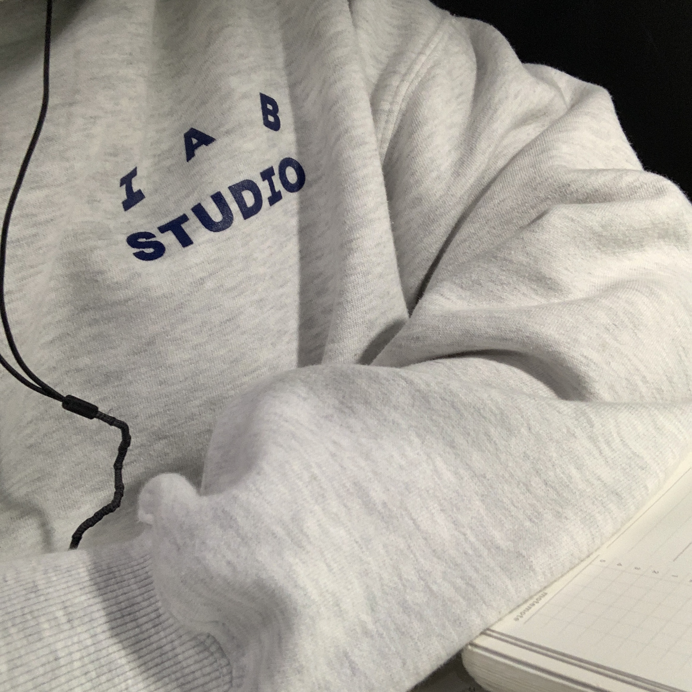 IAB Studio Hoodie Light Gray 착용 스타일
