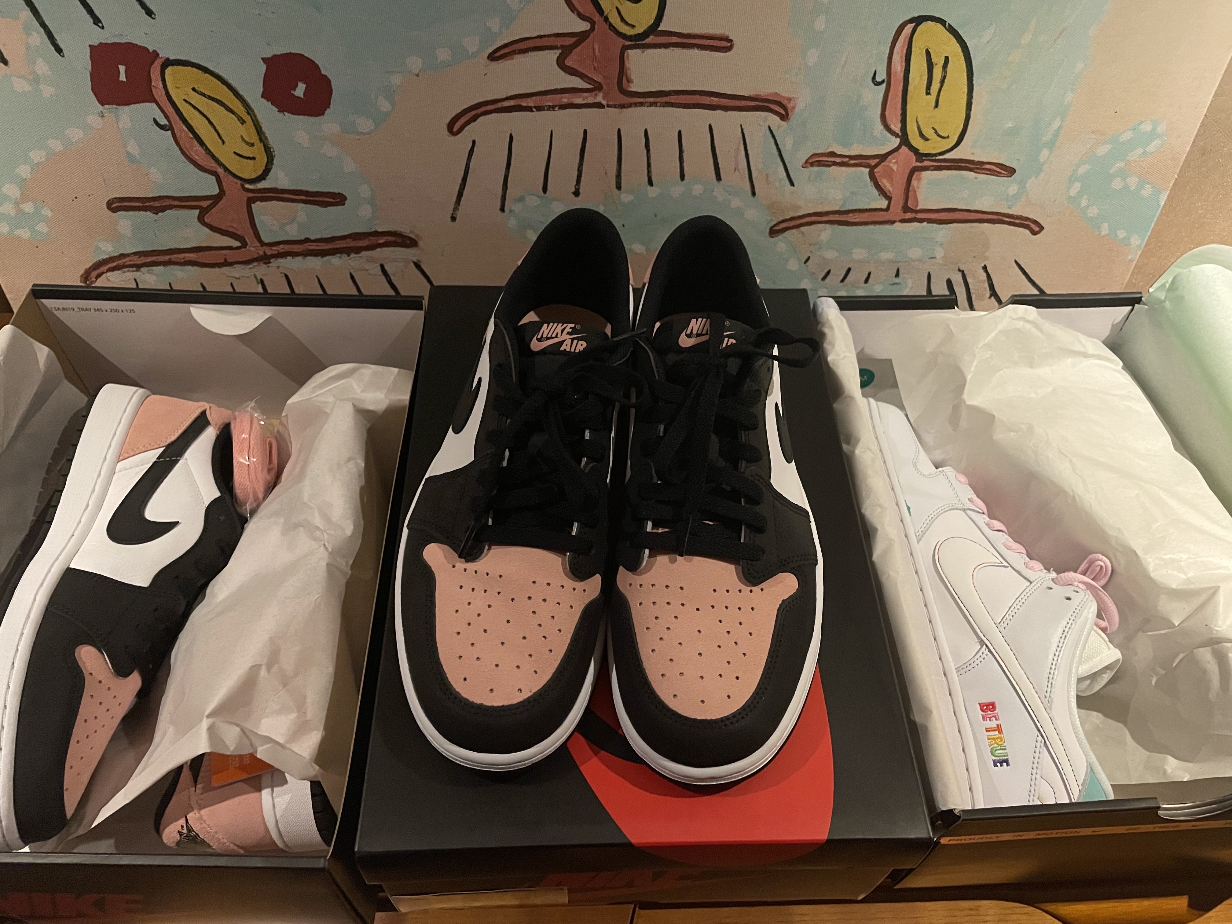 Nike SB Dunk Low Pro Be True, Jordan 1 Retro Low OG Bleached Coral 착용 스타일 - 5