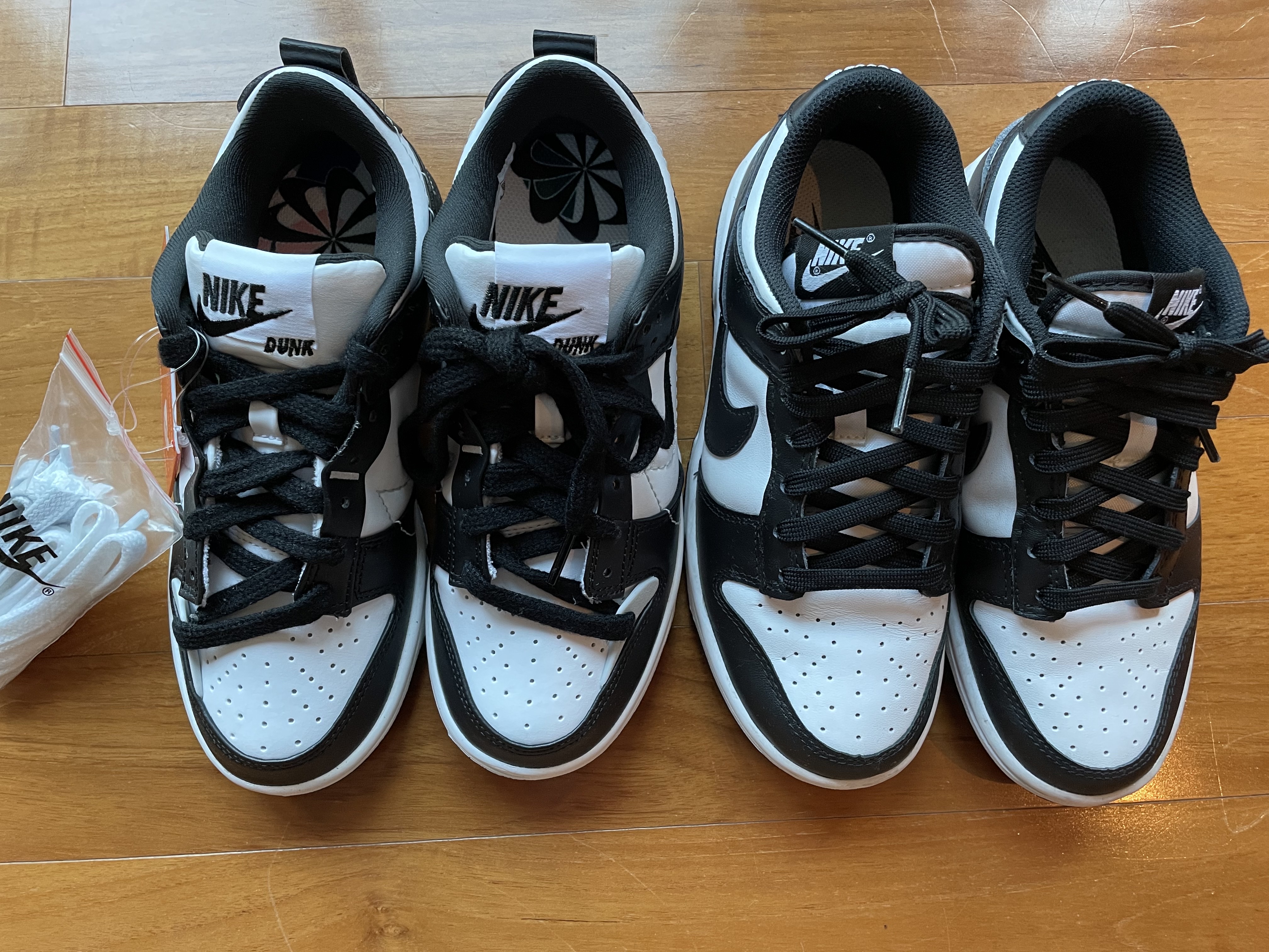 (W) Nike Dunk Low Disrupt 2 Black White, (W) Nike Dunk Low Black 착용 스타일 - 4