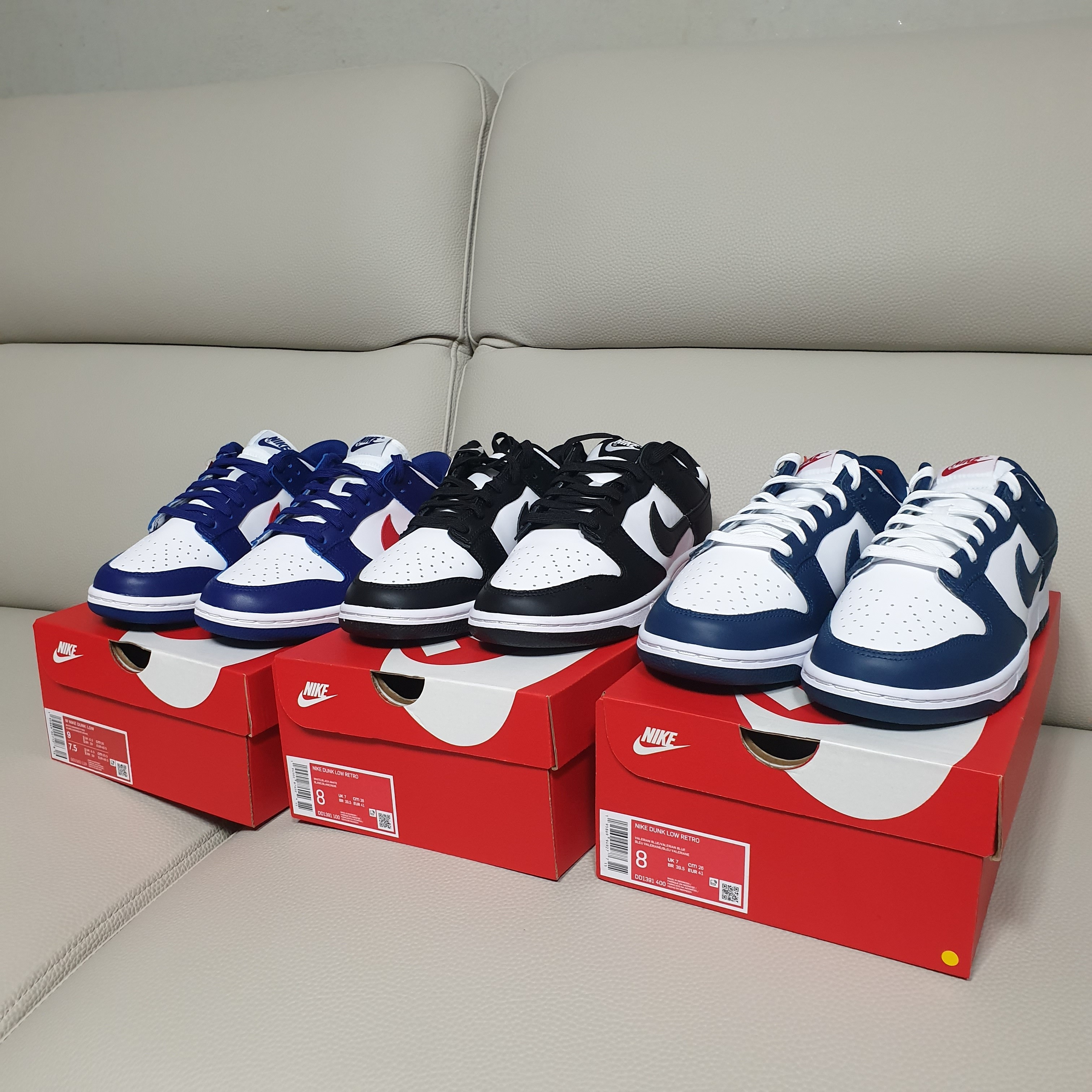 Nike Dunk Low Retro Black, Nike Dunk Low Retro Valerian Blue 착용 스타일 - 5