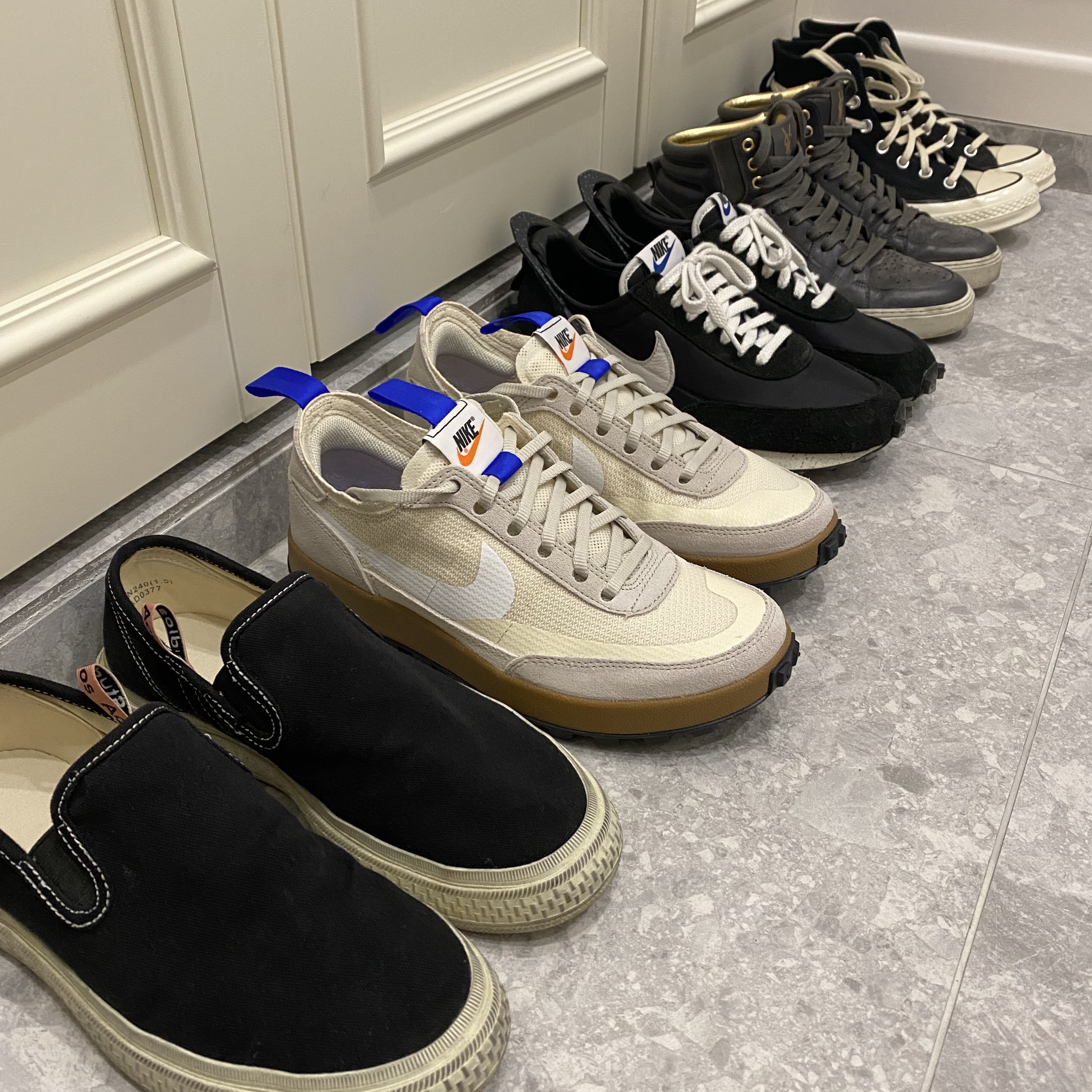 Nike x Tom Sachs General Purpose Shoe Light Cream, Nike x Undercover Daybreak Black 착용 스타일