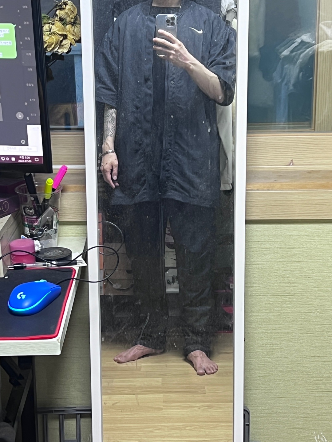Nike x Fear of God Warm Up Top Off Noir, Nike x Fear of God Warm Up Pants Off Noir 착용 스타일 - 3