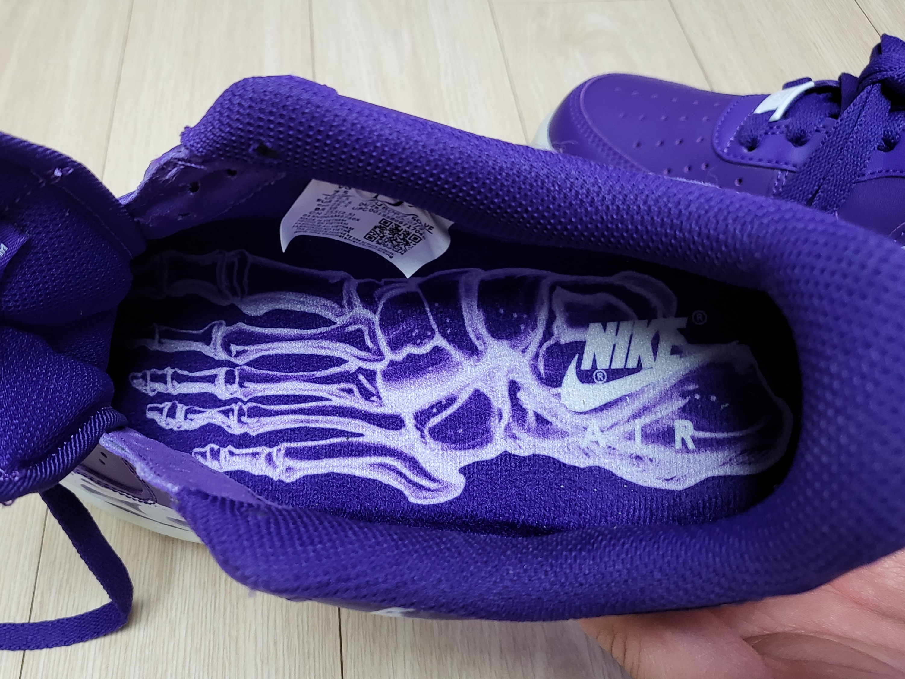 Nike Air Force 1 Low '07 Purple Skeleton 착용 스타일 - 5