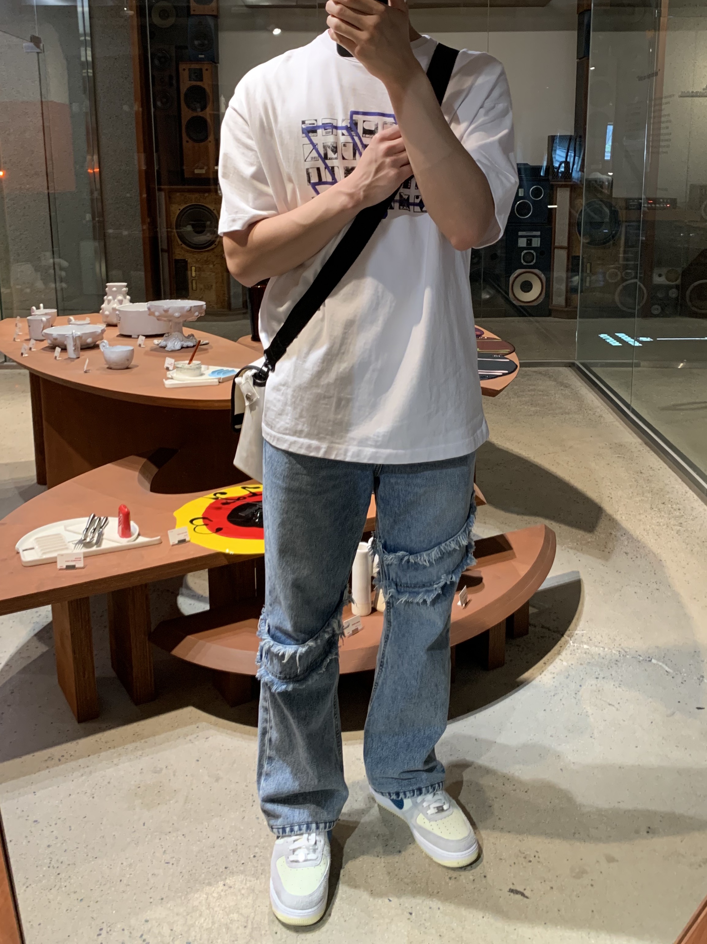Zara x Ader Error Graphic T-Shirt White 착용 스타일