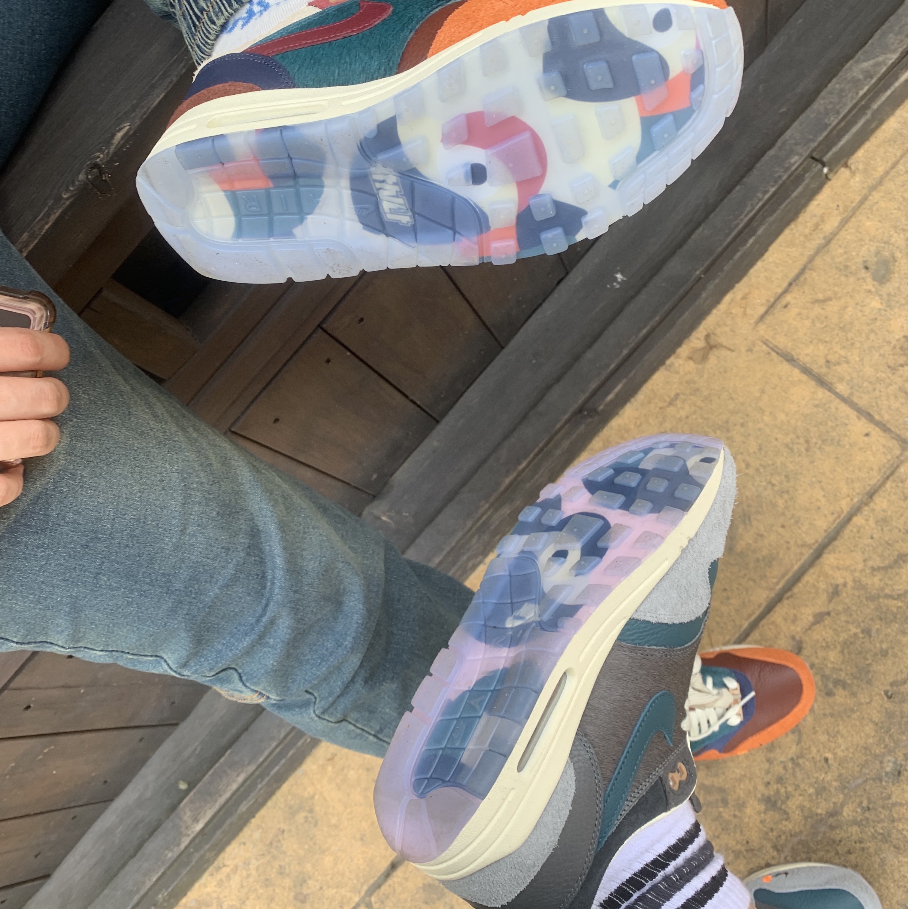 Nike x Kasina Air Max 1 SP Won-Ang Particle Grey, Nike x Kasina Air Max 1 SP Won-Ang Orange 착용 스타일 - 3