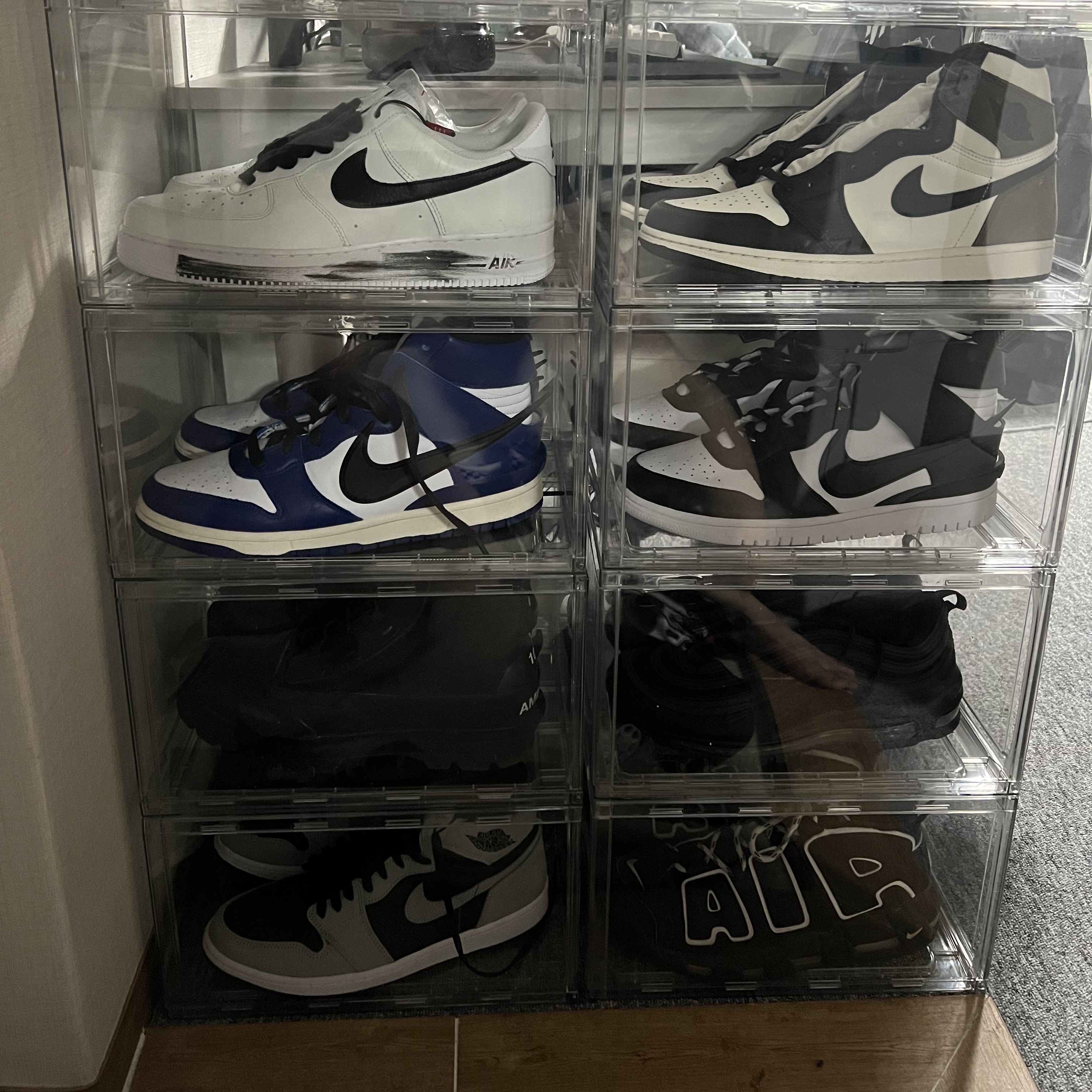 Nike x Peaceminusone Air Force 1 Low Para-Noise 2.0, Jordan 1 Retro High OG Black Mocha 착용 스타일