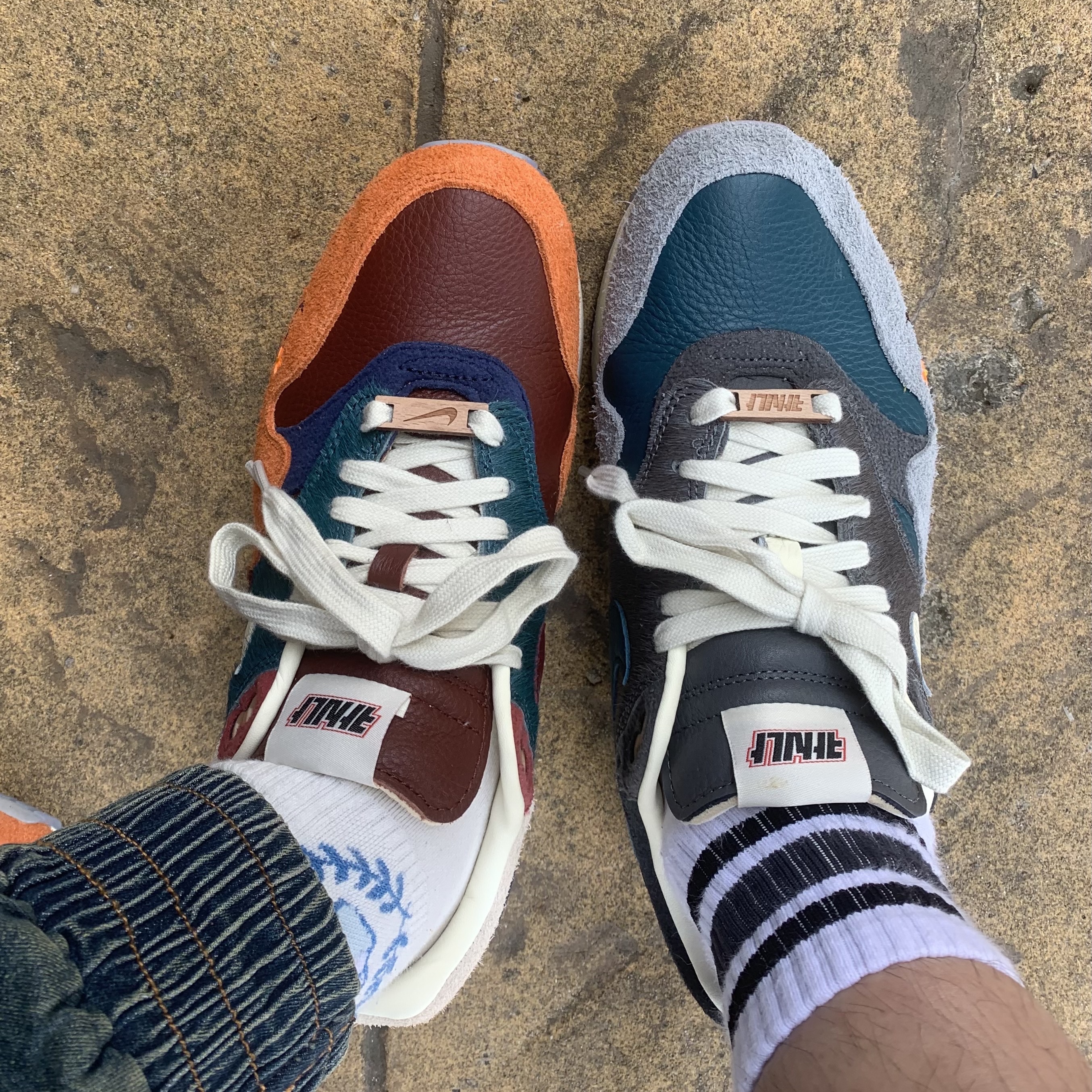 Nike x Kasina Air Max 1 SP Won-Ang Particle Grey, Nike x Kasina Air Max 1 SP Won-Ang Orange 착용 스타일 - 2
