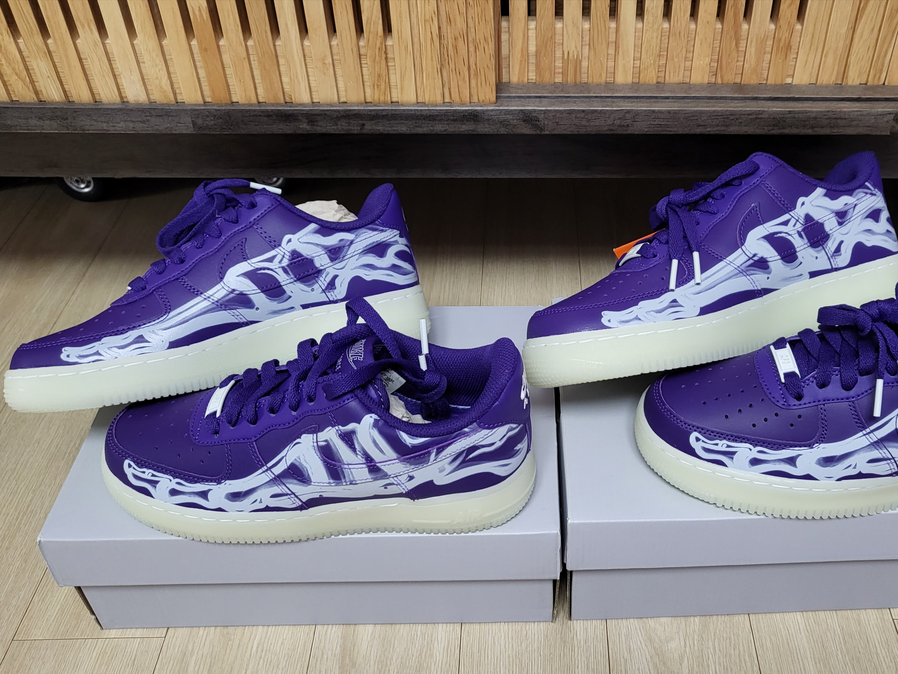 Nike Air Force 1 Low '07 Purple Skeleton 착용 스타일 - 2