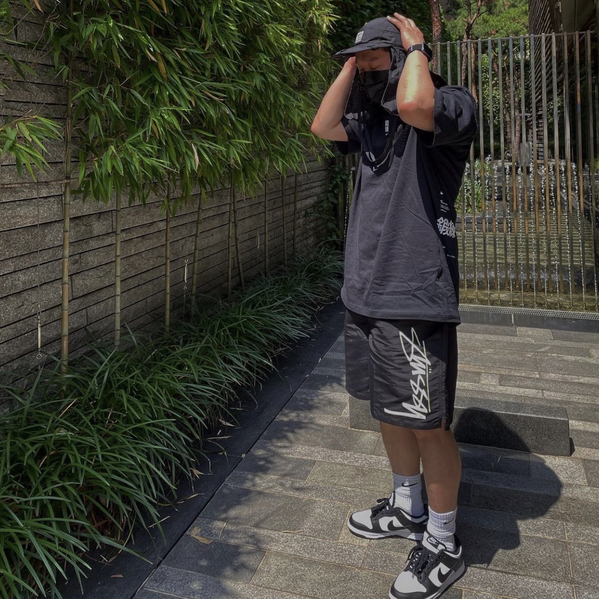 Nike x Matthew M Williams NRG AW84 Cap Black, Nike x Matthew M Williams NRG T-Shirt Black 착용 스타일