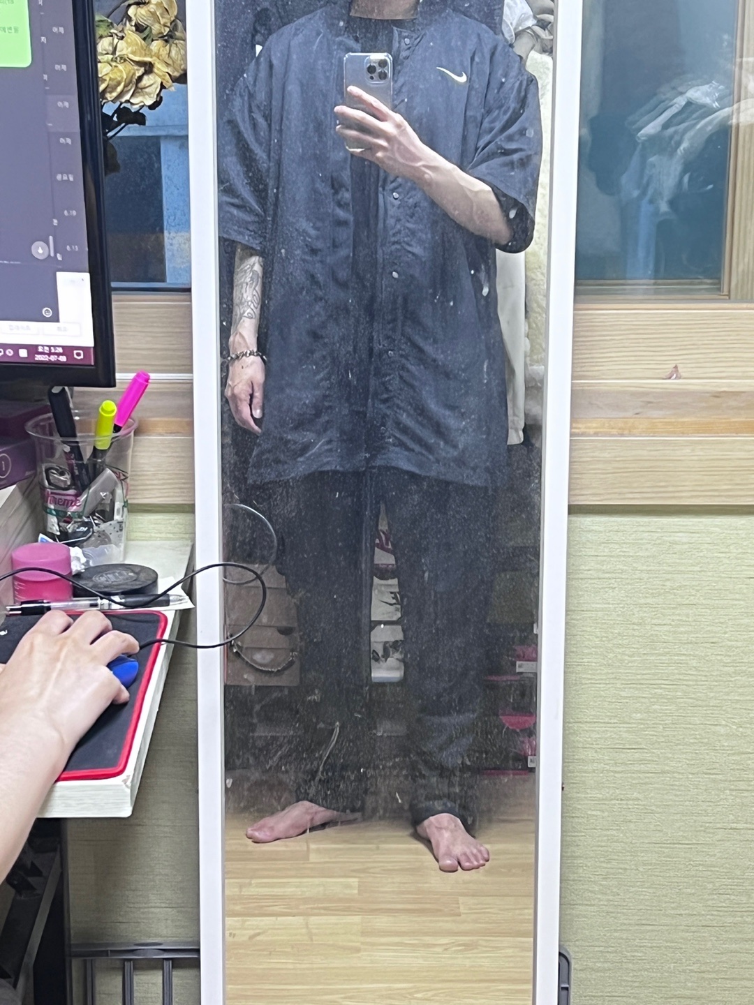 Nike x Fear of God Warm Up Top Off Noir, Nike x Fear of God Warm Up Pants Off Noir 착용 스타일 - 4
