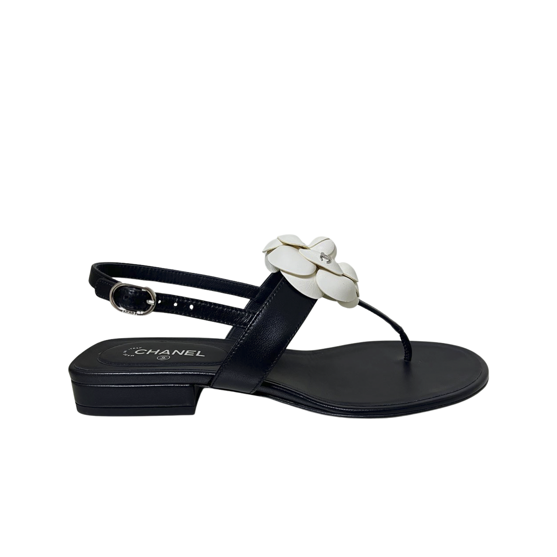 (W) 샤넬 샌들 램스킨 & 블랙 화이트((W) Chanel Sandals Lambskin & Black White)