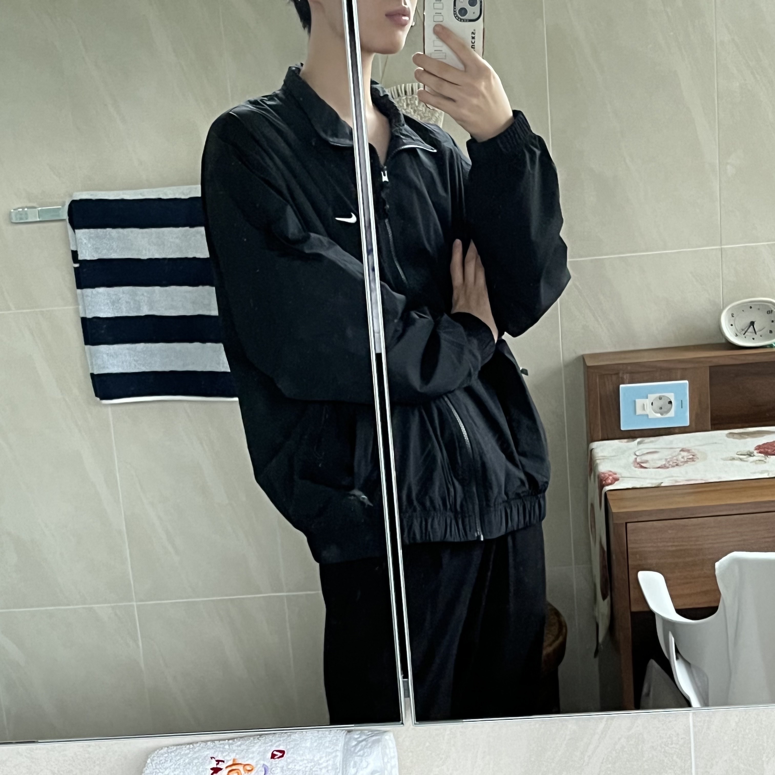 Nike NRG Solo Swoosh Woven Track Jacket Black - Asia 착용 스타일 - 1
