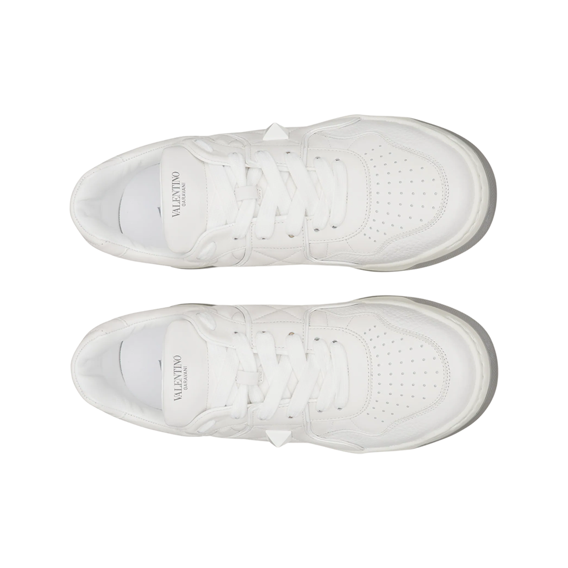 (W) 발렌티노 원 스터드 로우탑 나파 레더 스니커즈 화이트((W) Valentino One Stud Low-Top Nappa Sneakers White) - 2