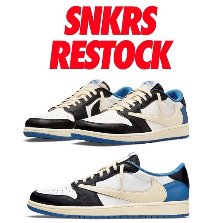 Jordan 1 x Travis Scott x Fragment Retro Low OG SP Military Blue 착용 스타일 - 1