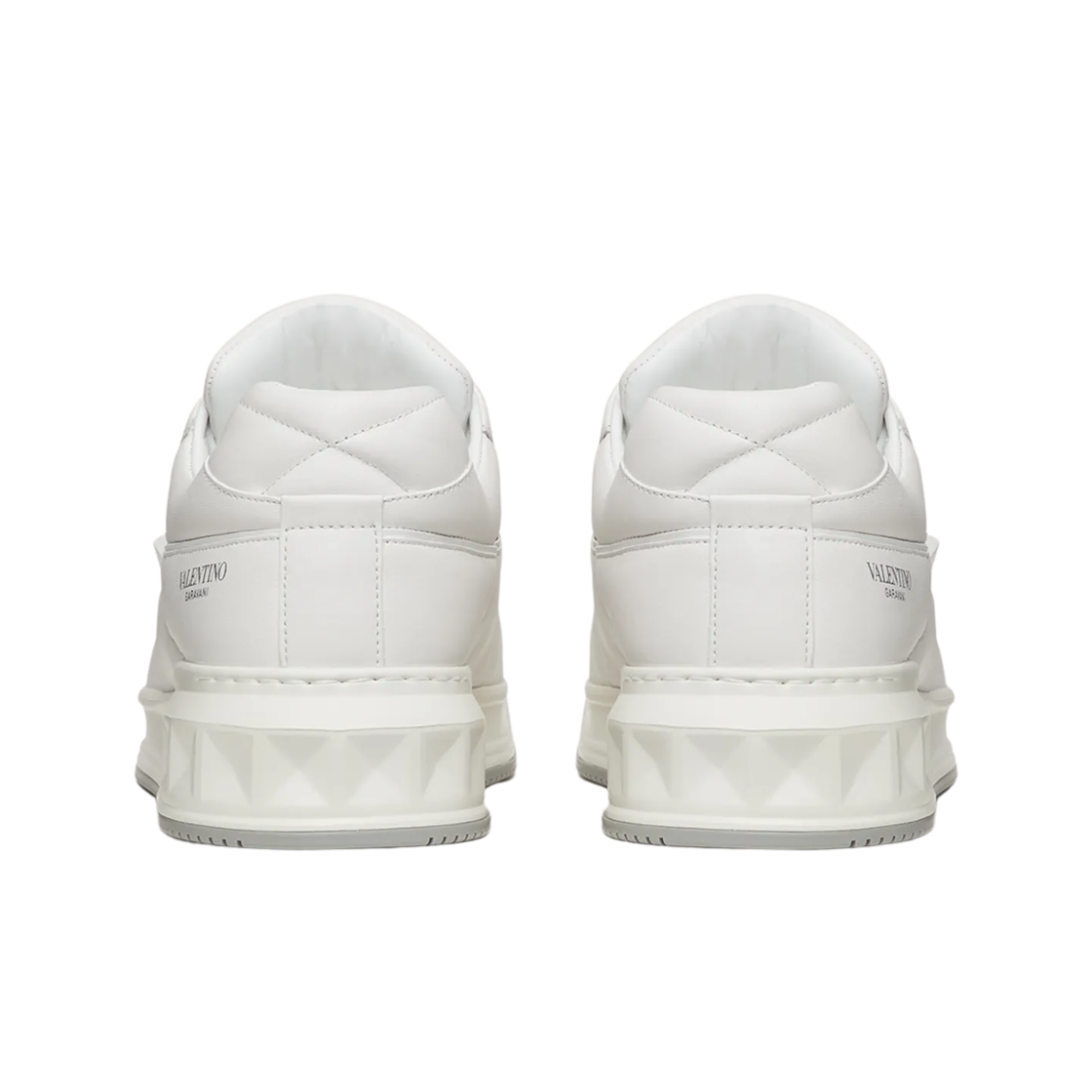 (W) 발렌티노 원 스터드 로우탑 나파 레더 스니커즈 화이트((W) Valentino One Stud Low-Top Nappa Sneakers White) - 3