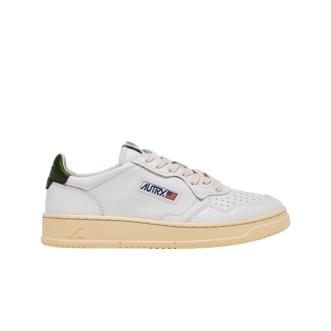 오트리 메달리스트 로우 레더 스니커즈 화이트 그린(Autry Medalist Low Leather Sneakers White Green)
