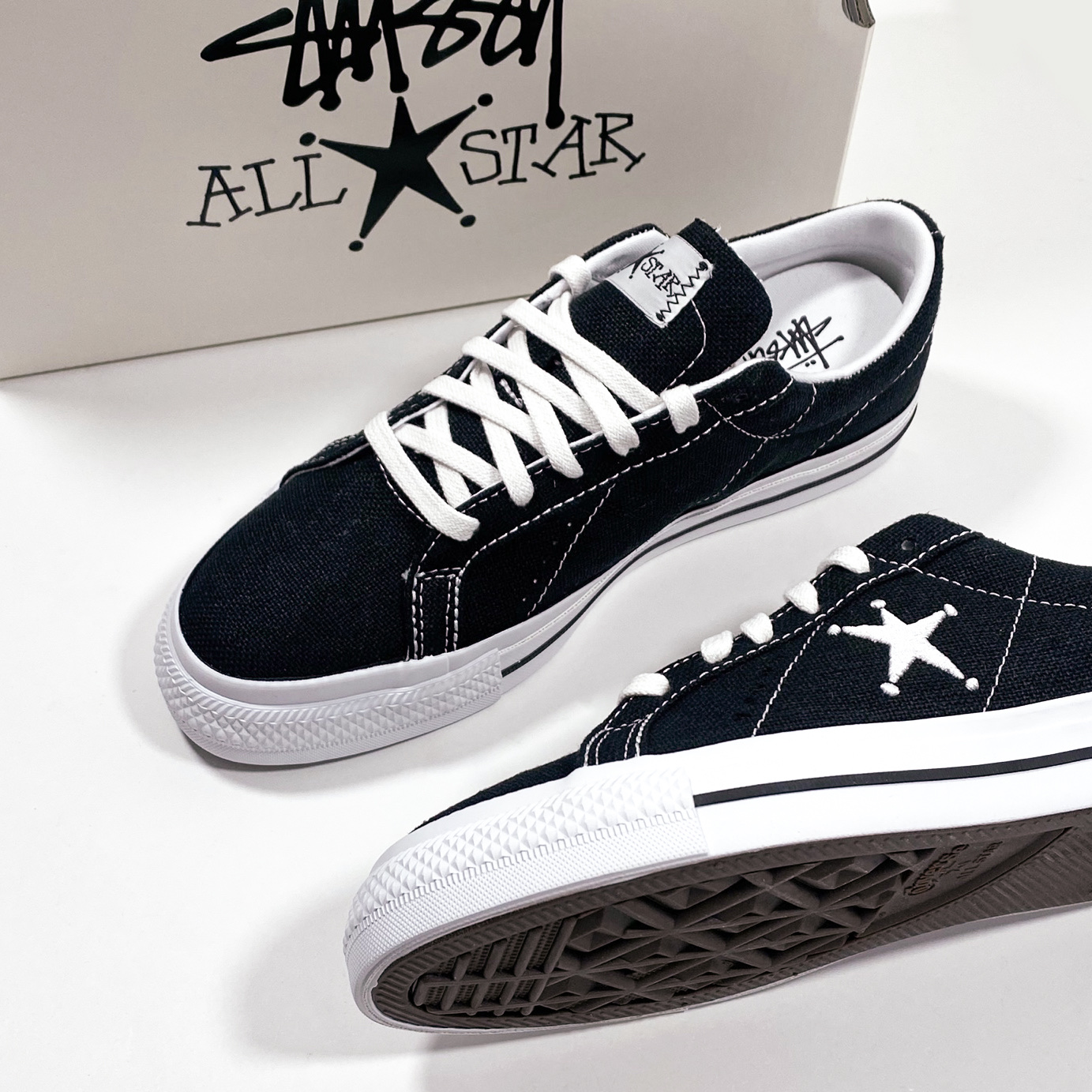 Converse x Stussy One Star Ox Black 착용 스타일