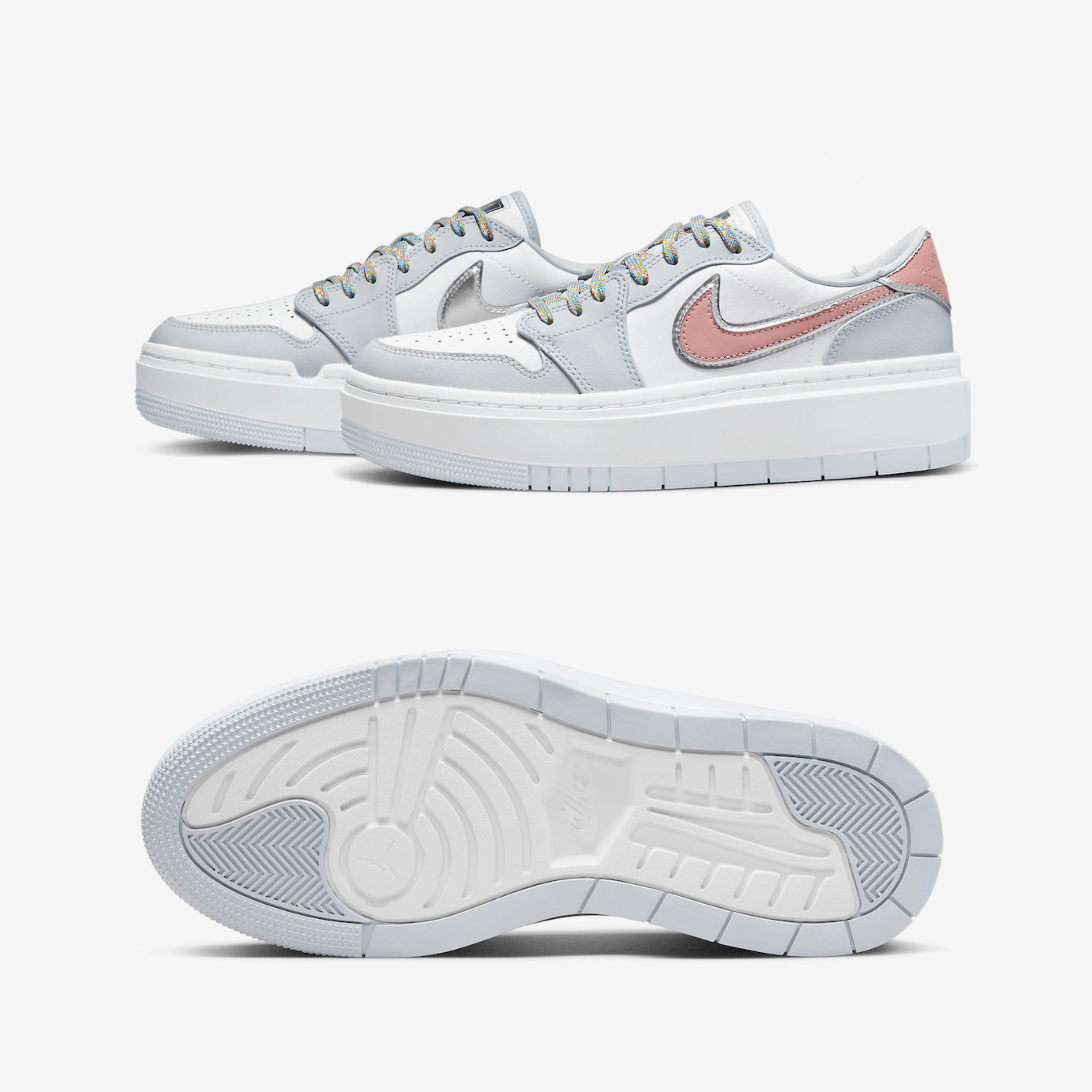(W) Jordan 1 Elevate Low White and Wolf Grey, (W) Jordan 1 Low White Wolf Grey 착용 스타일 - 2