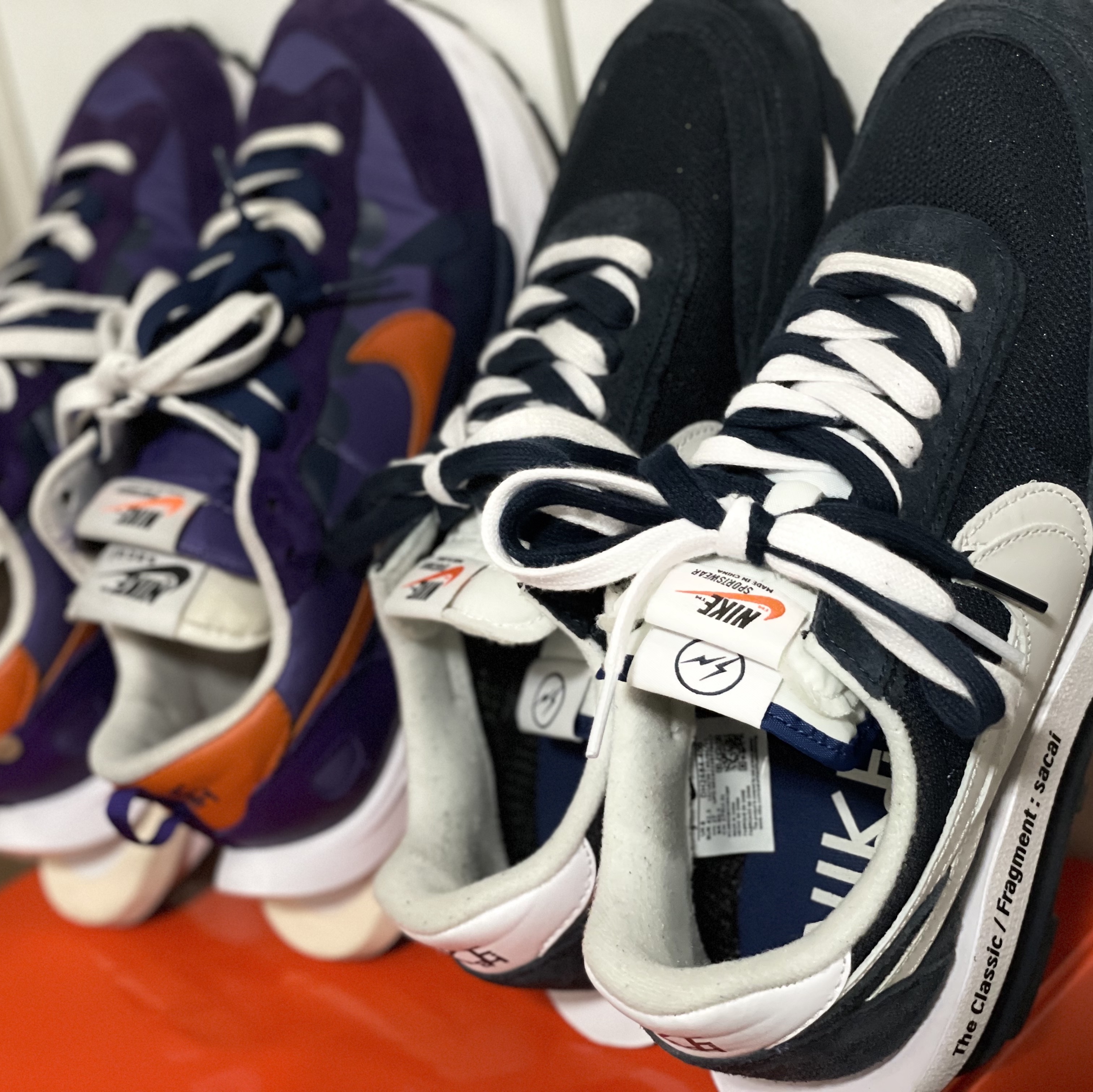 Nike x Sacai x Fragment LDWaffle Blackened Blue 착용 스타일 - 2