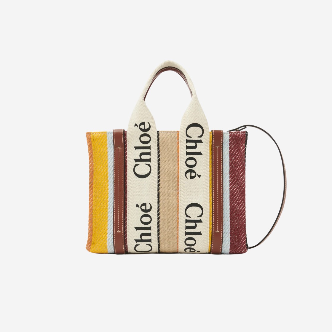 Chloe Woody Small Strap Tote Bag Multicolor Brown 상세 이미지 1