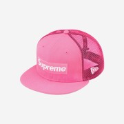 Supreme Box Logo Mesh Back New Era Pink - 22SS