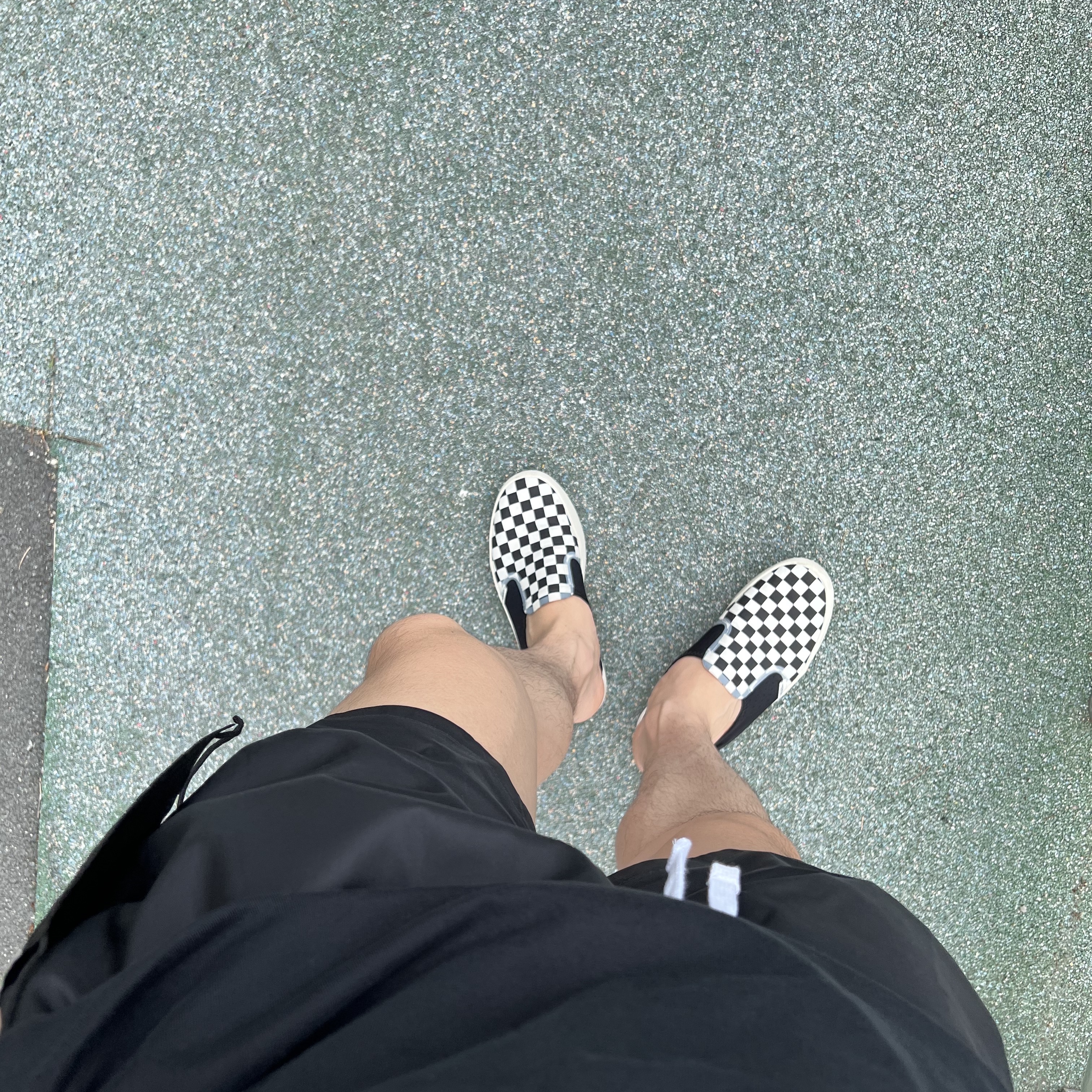 Vans Checkerboard Comfycush One Black 착용 스타일