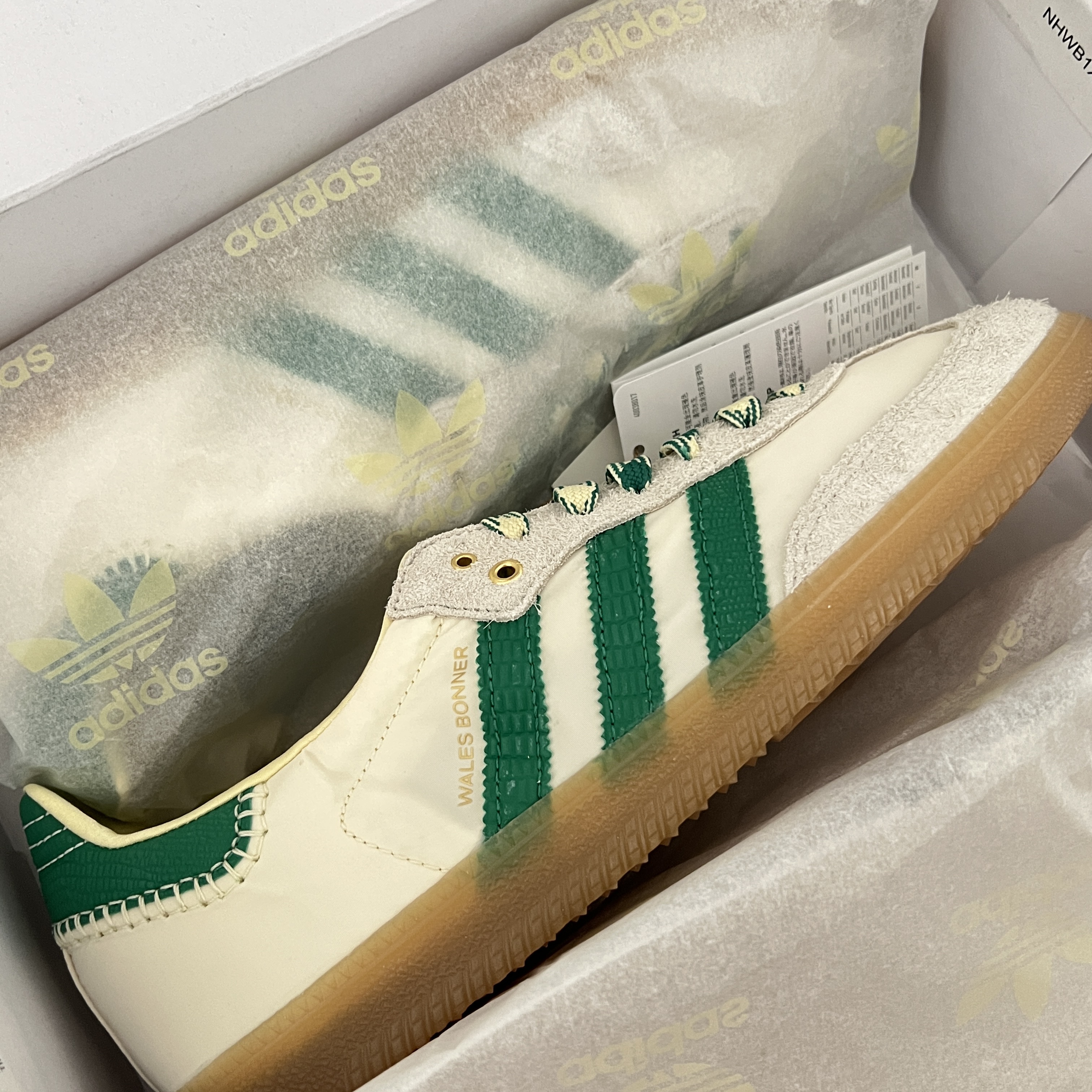 Adidas x Wales Bonner Samba Cream Green 착용 스타일