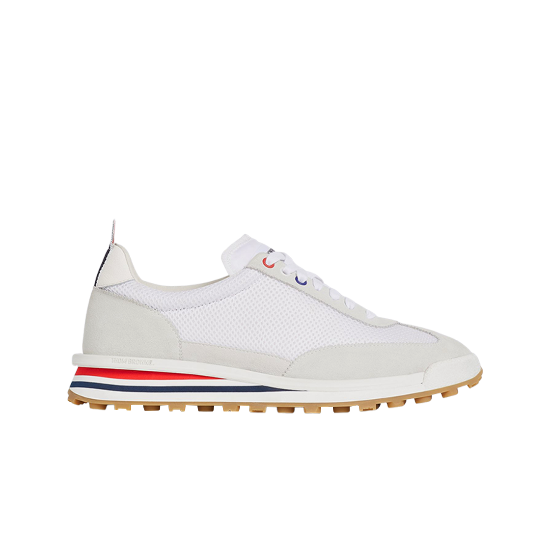 톰브라운 파인 키드 스웨이드 테크 러너 화이트(Thom Browne Fine Kid Suede Tech Runner White)
