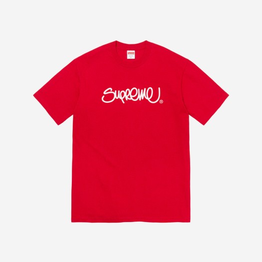 슈프림 핸드스타일 티셔츠 레드 - 22SS