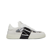 Valentino Calfskin Mesh VL7N Low-Top Sneakers with Bands White Black