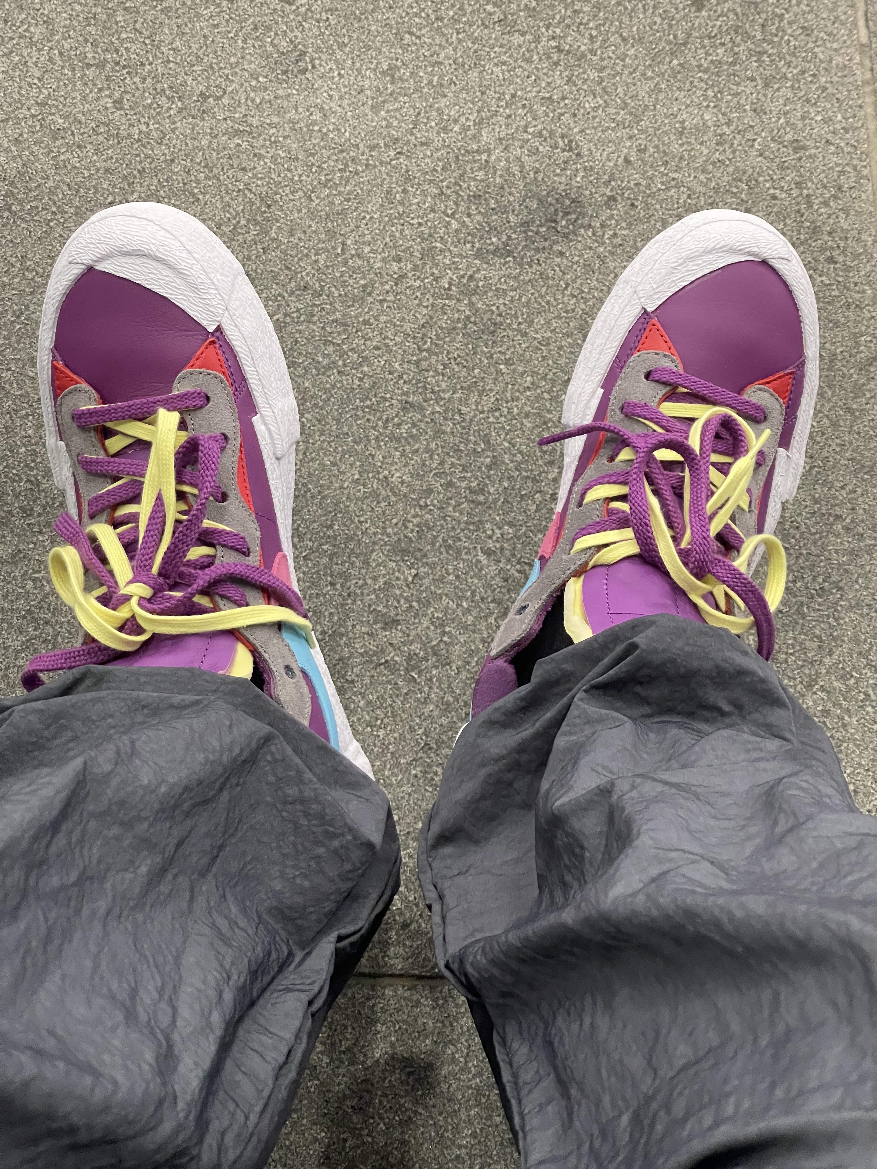 Nike x Sacai x Kaws Blazer Low Purple Dusk 착용 스타일