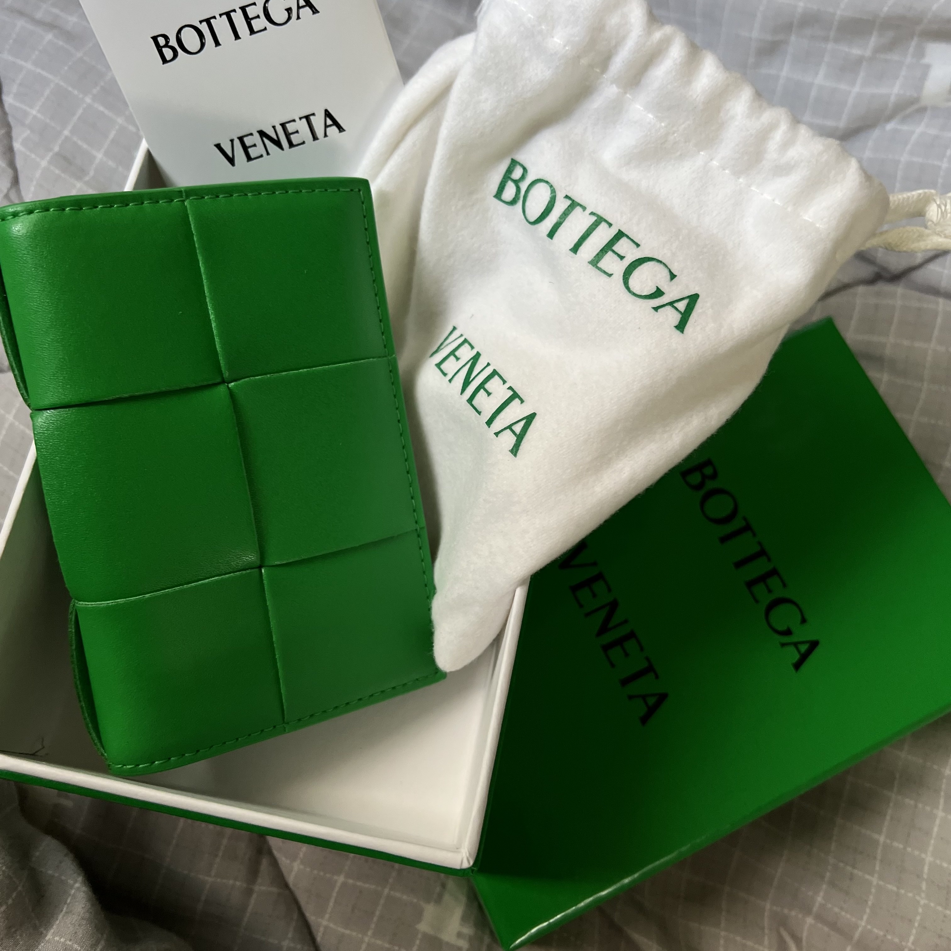 Bottega Veneta Flap Card Case Parakeet 착용 스타일