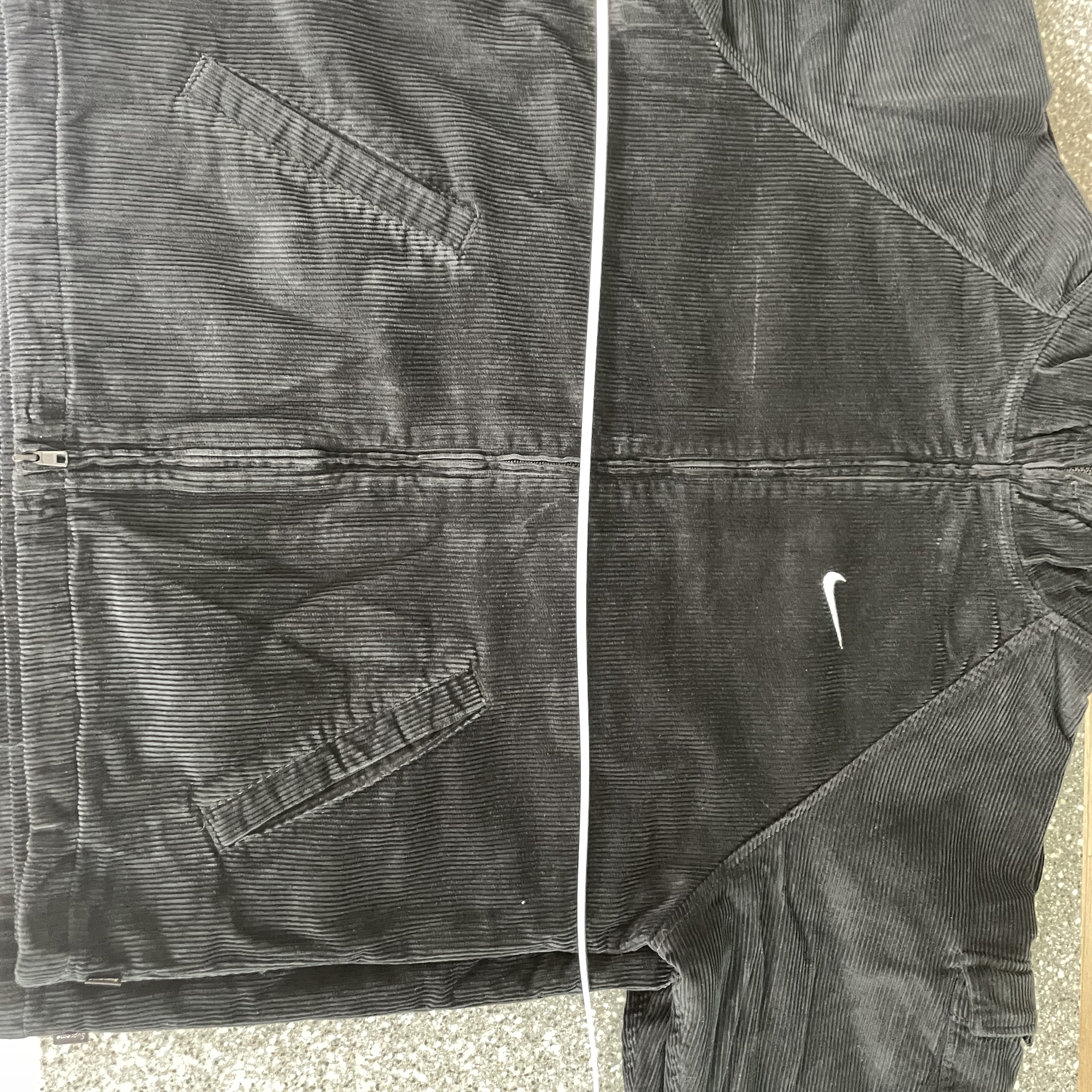 Supreme x Nike Arc Corduroy Hooded Jacket Black - 22SS 착용 스타일 - 3