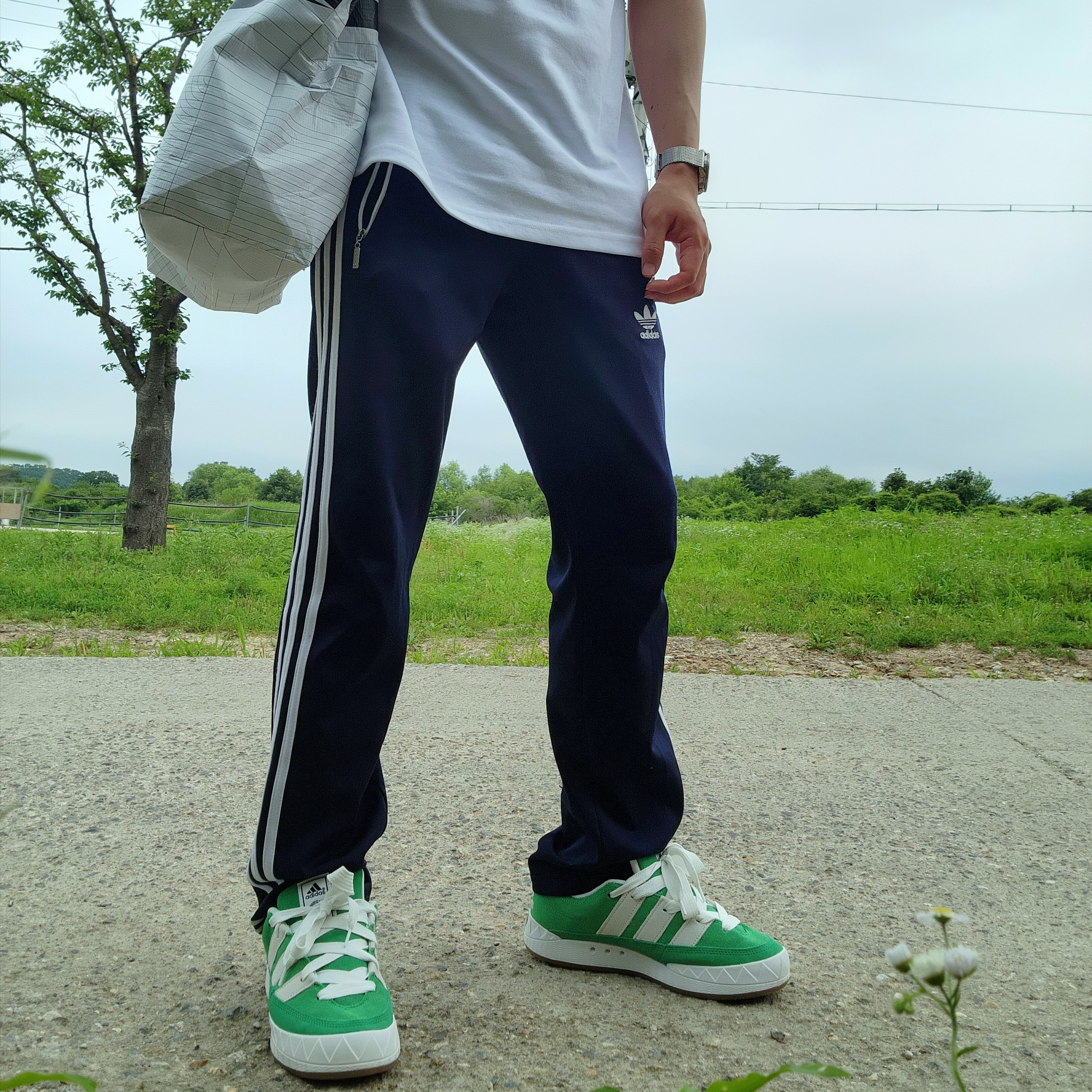 Adidas Adimatic Green 착용 스타일 - 1