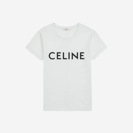 (W) 셀린느 루즈 티셔츠 코튼 저지 에크루 블랙