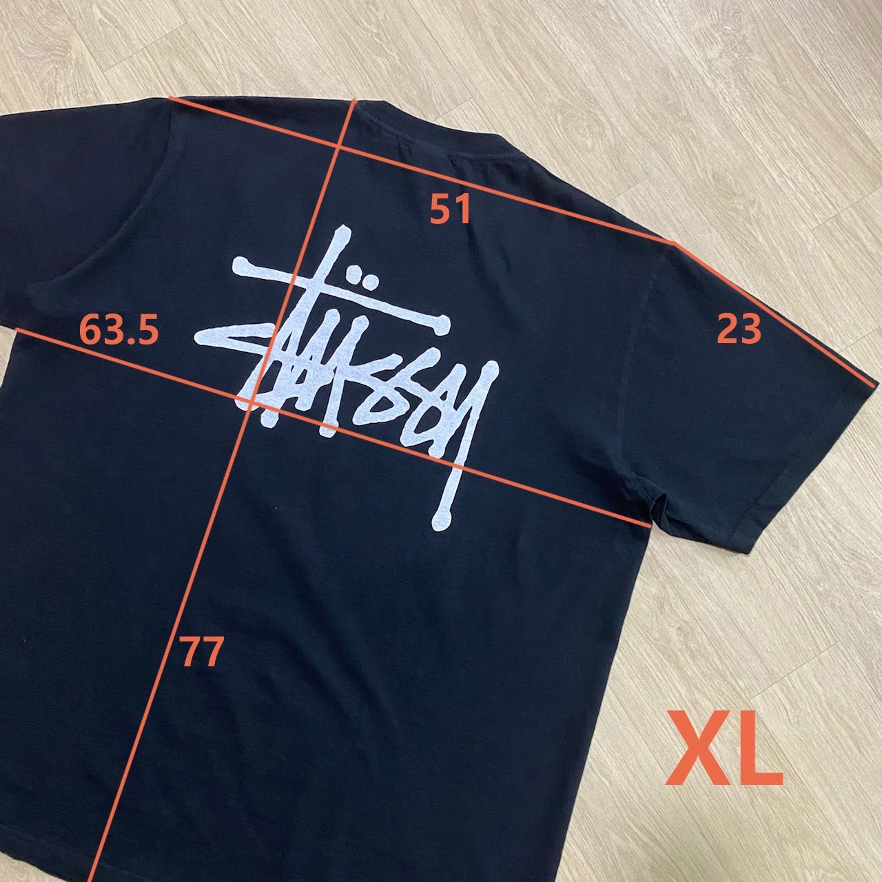 Stussy Basic Stussy Pigment Dyed T-Shirt Black 2022, (W) Jordan 1 Mid Grey Fog 착용 스타일 - 2