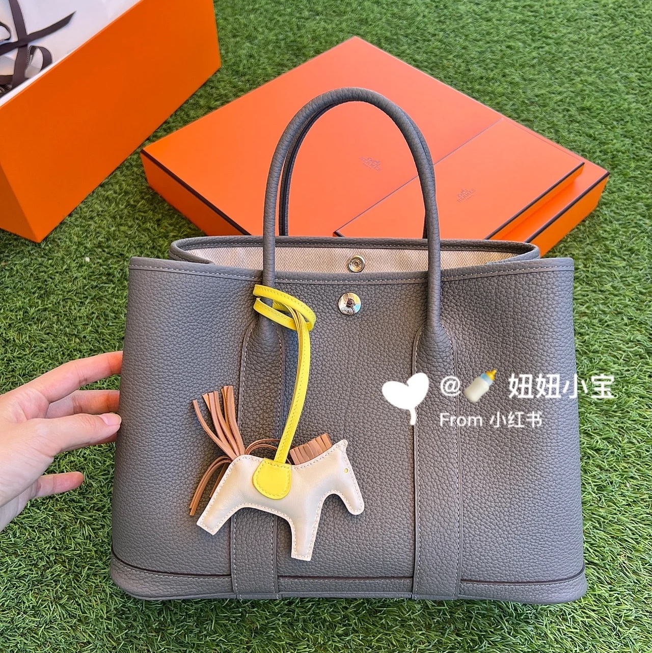 Hermes Garden Party 36 Bag Negonda & Palladium Gris Meyer 착용 스타일 - 2