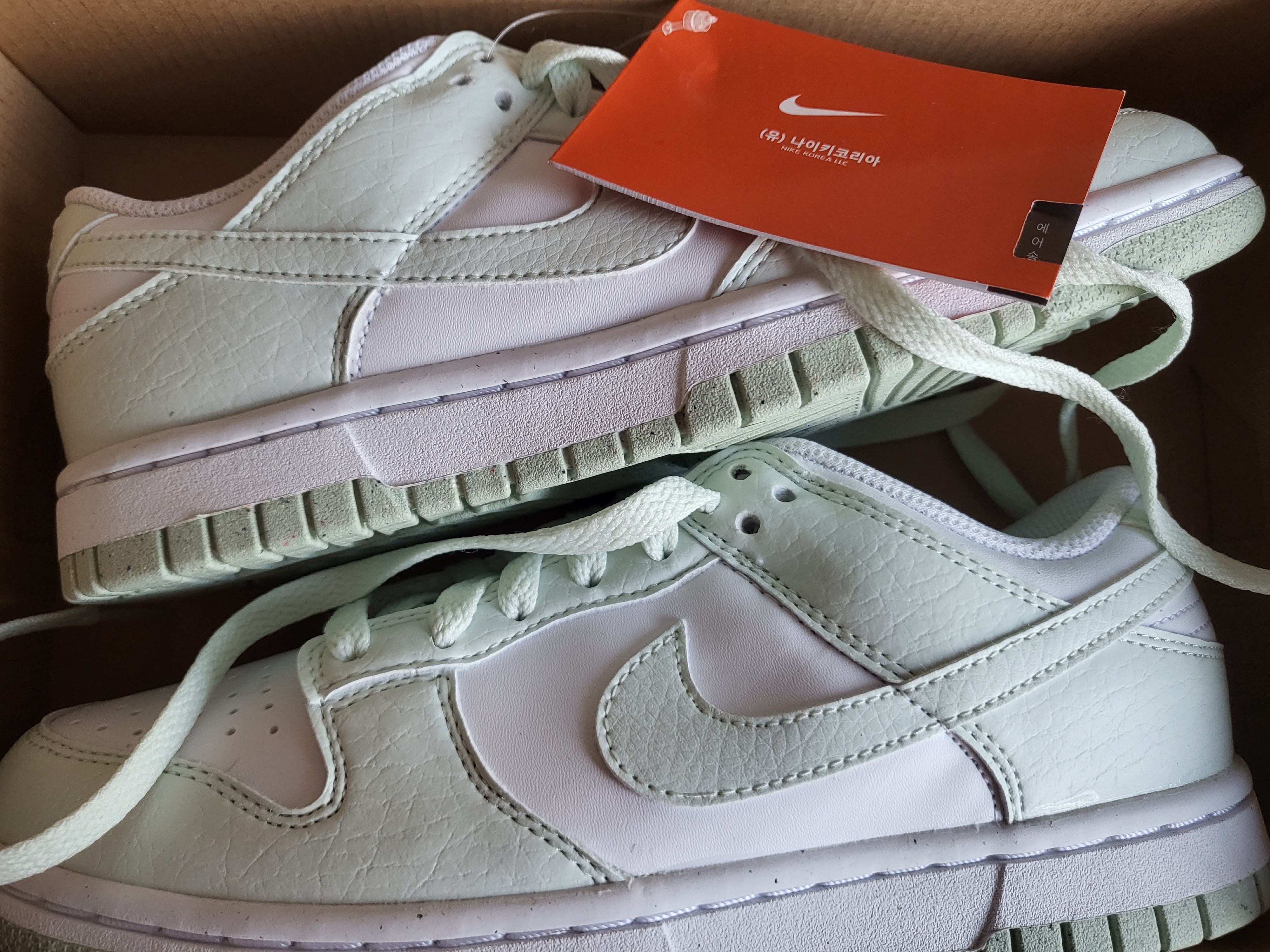 (W) Nike Dunk Low Next Nature Barely Green and White 착용 스타일