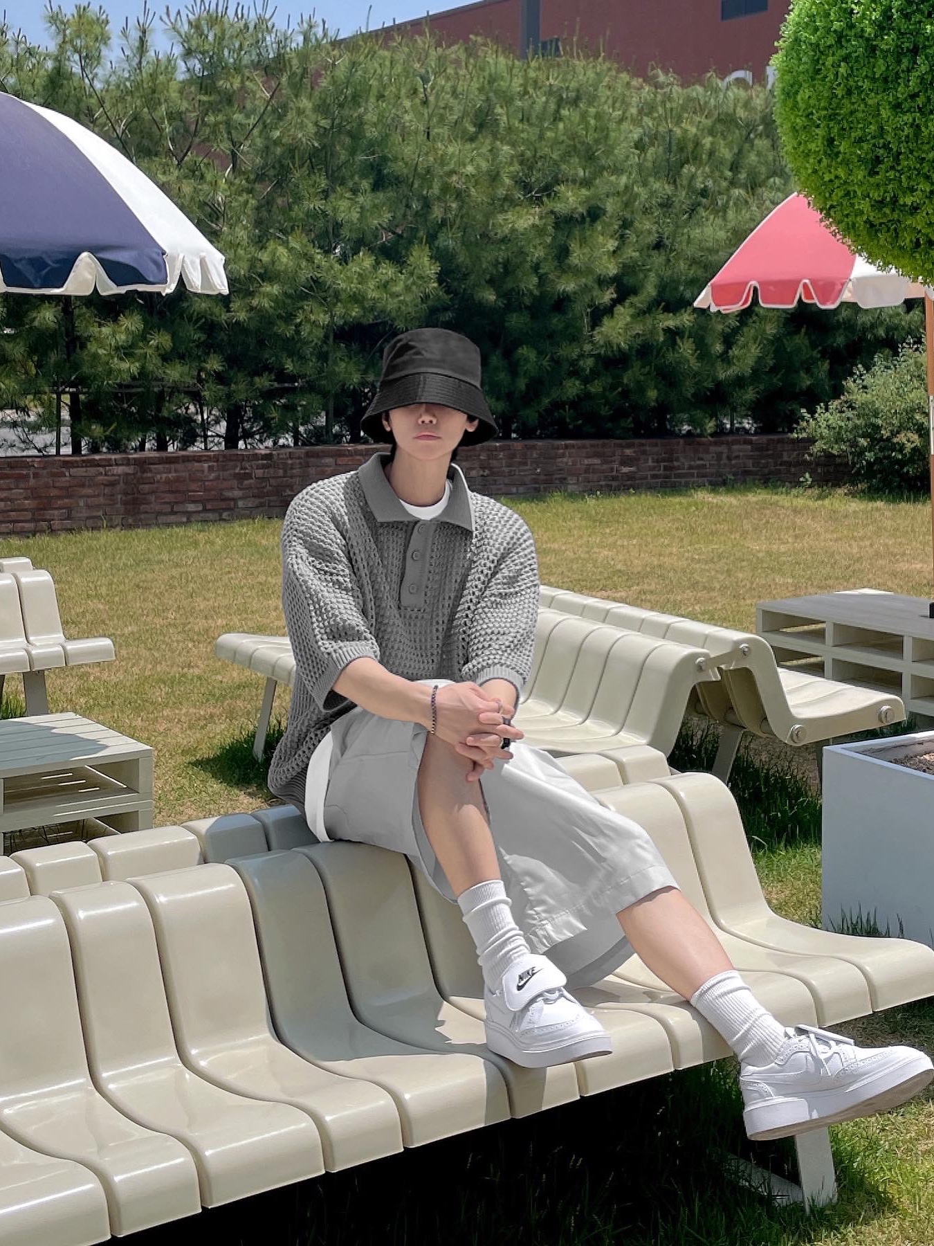 Nike x Peaceminusone Kwondo1 White 착용 스타일 - 5