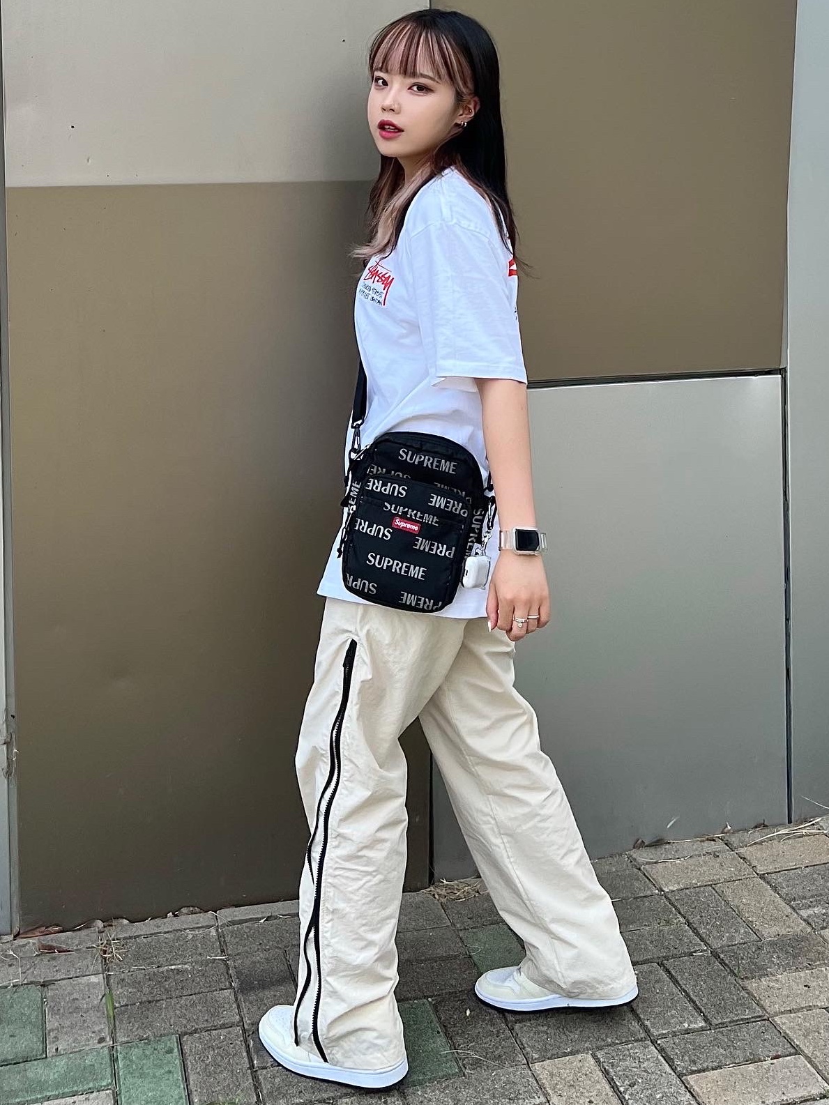 (W) Jordan 1 Mid Coconut Milk 착용 스타일
