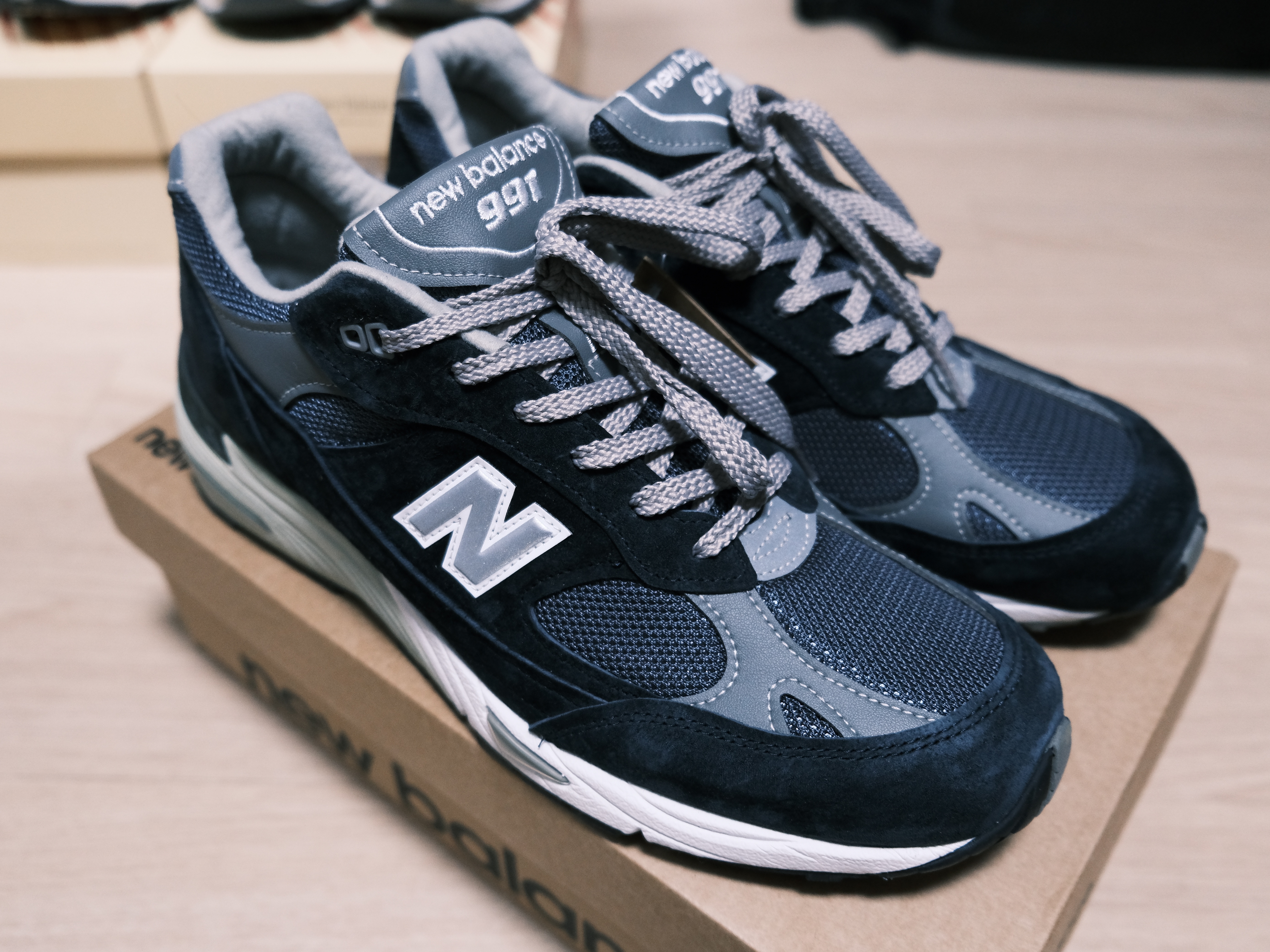 New Balance 991 Made in UK Navy 착용 스타일 - 1