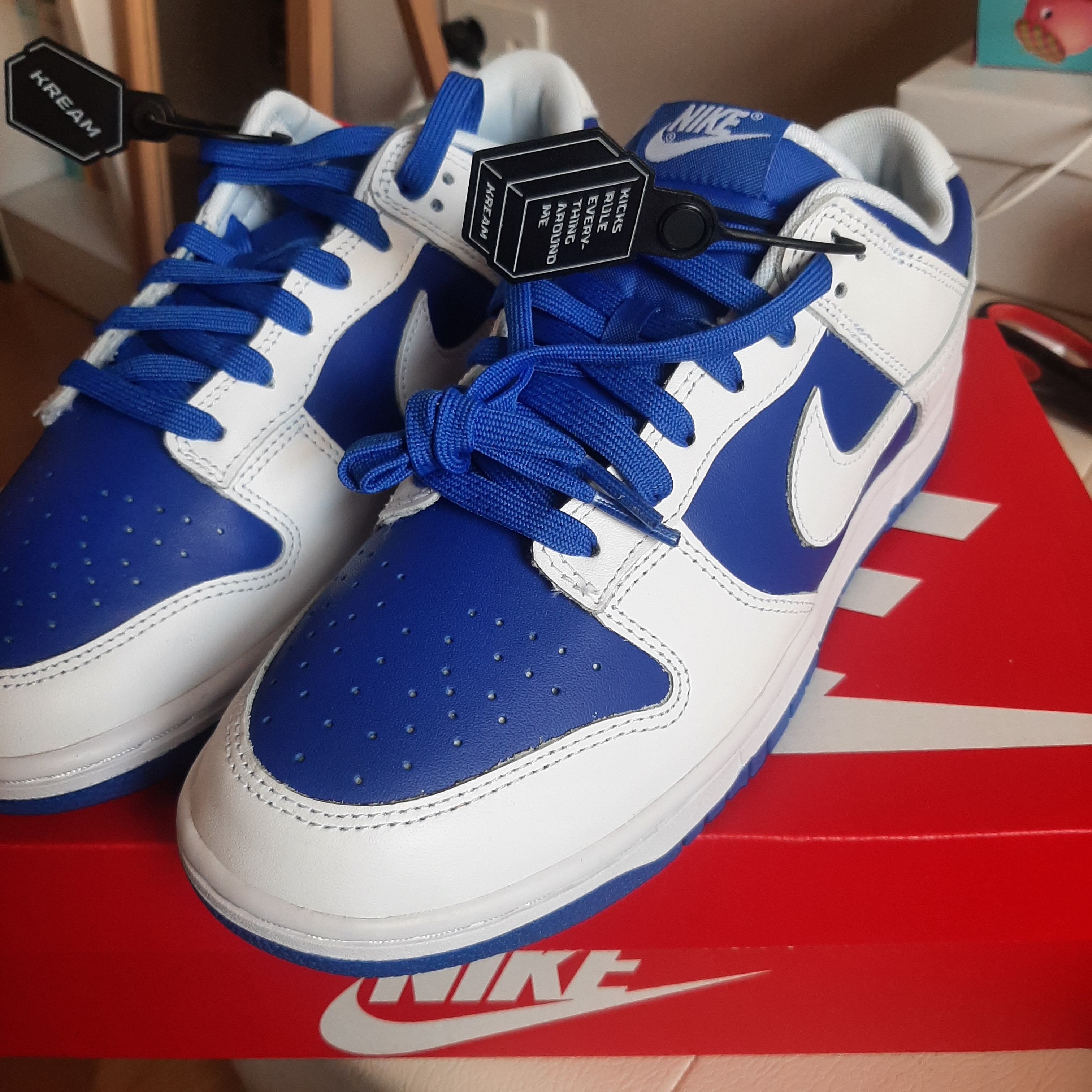 Nike Dunk Low Retro Racer Blue and White 착용 스타일 - 1