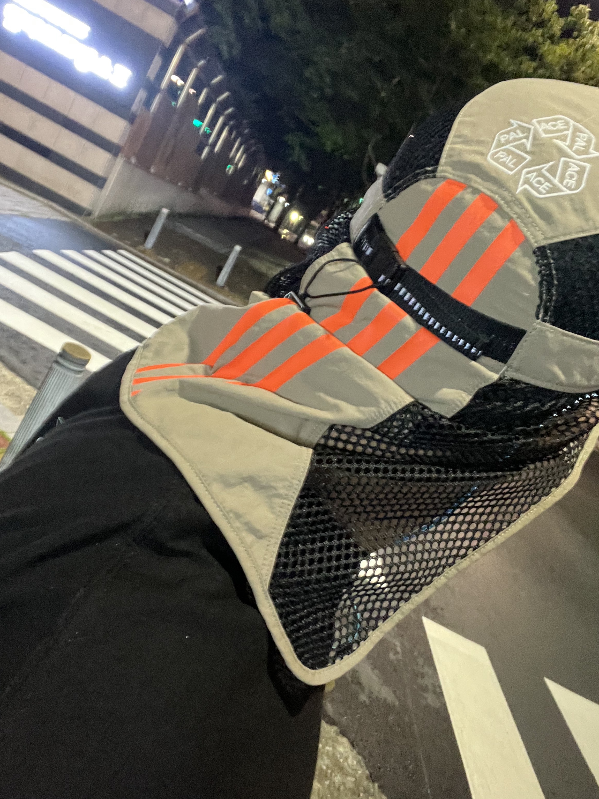 Palace x Adidas Nature Cap Blanch Cargo Signal Orange - 22SS 착용 스타일