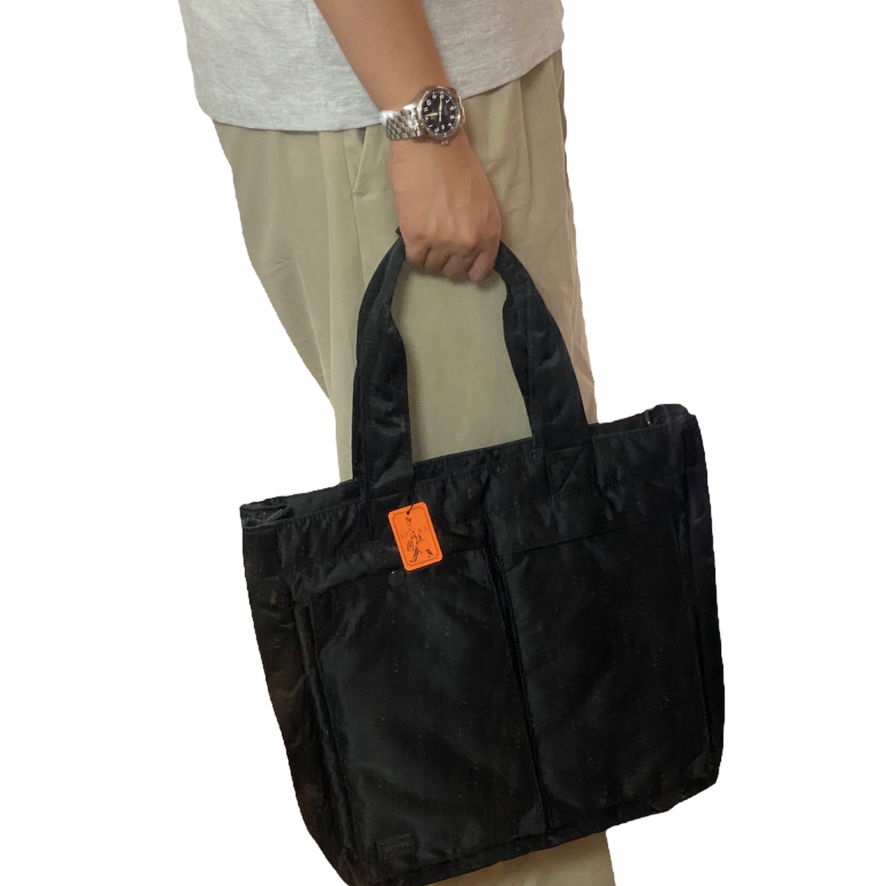 Porter Tanker 2Way Tote Bag Black 착용 스타일
