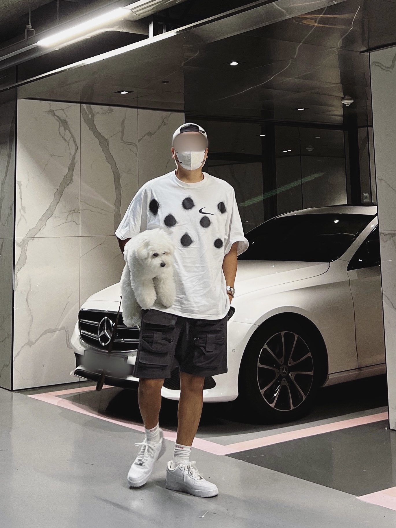 Nike Air Force 1 '07 Low White, Nike x Off-White NRG Short Sleeve T-Shirt White 착용 스타일 - 2